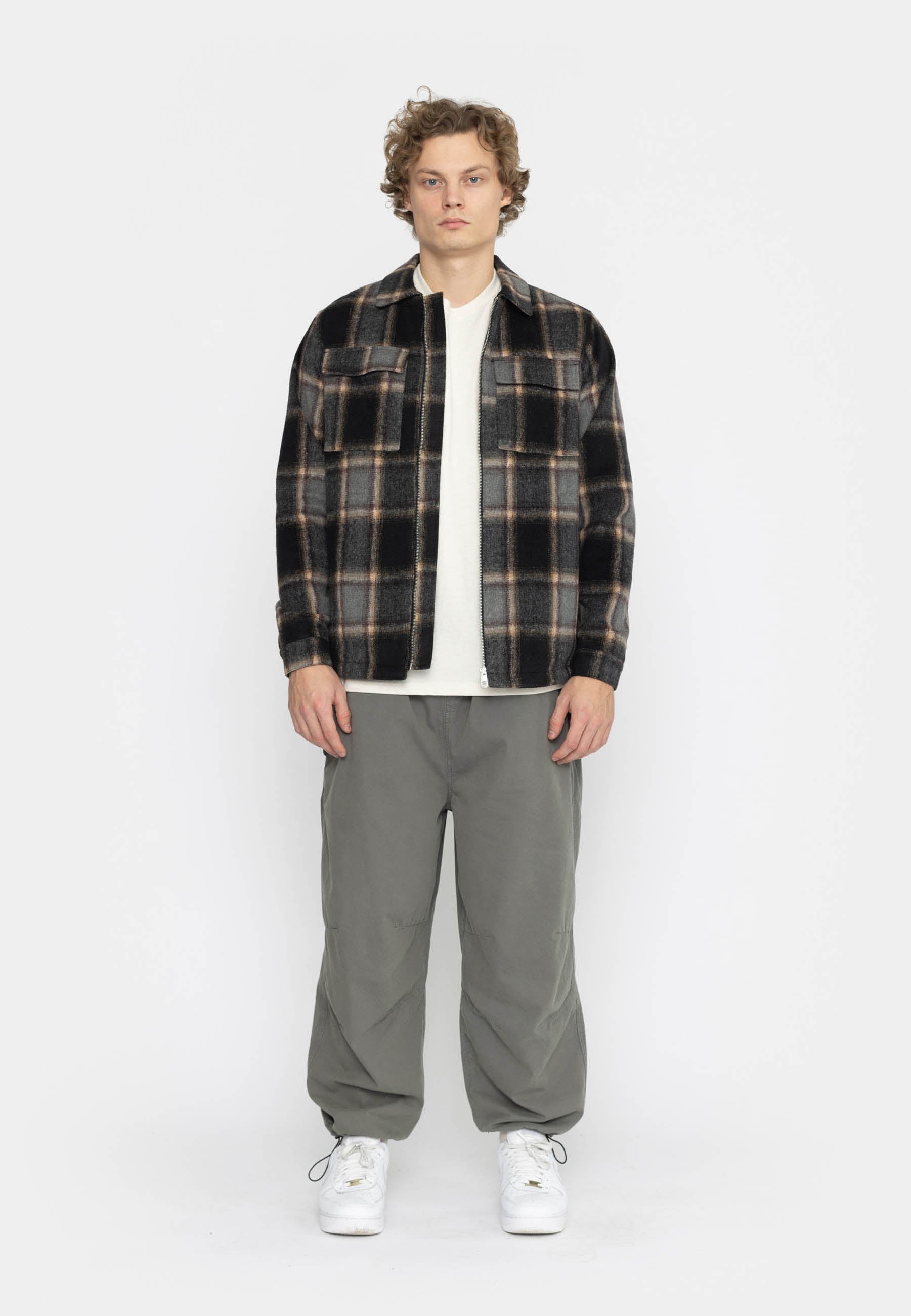 Revolution Lined Overshirt W Zipper Overshirts Black