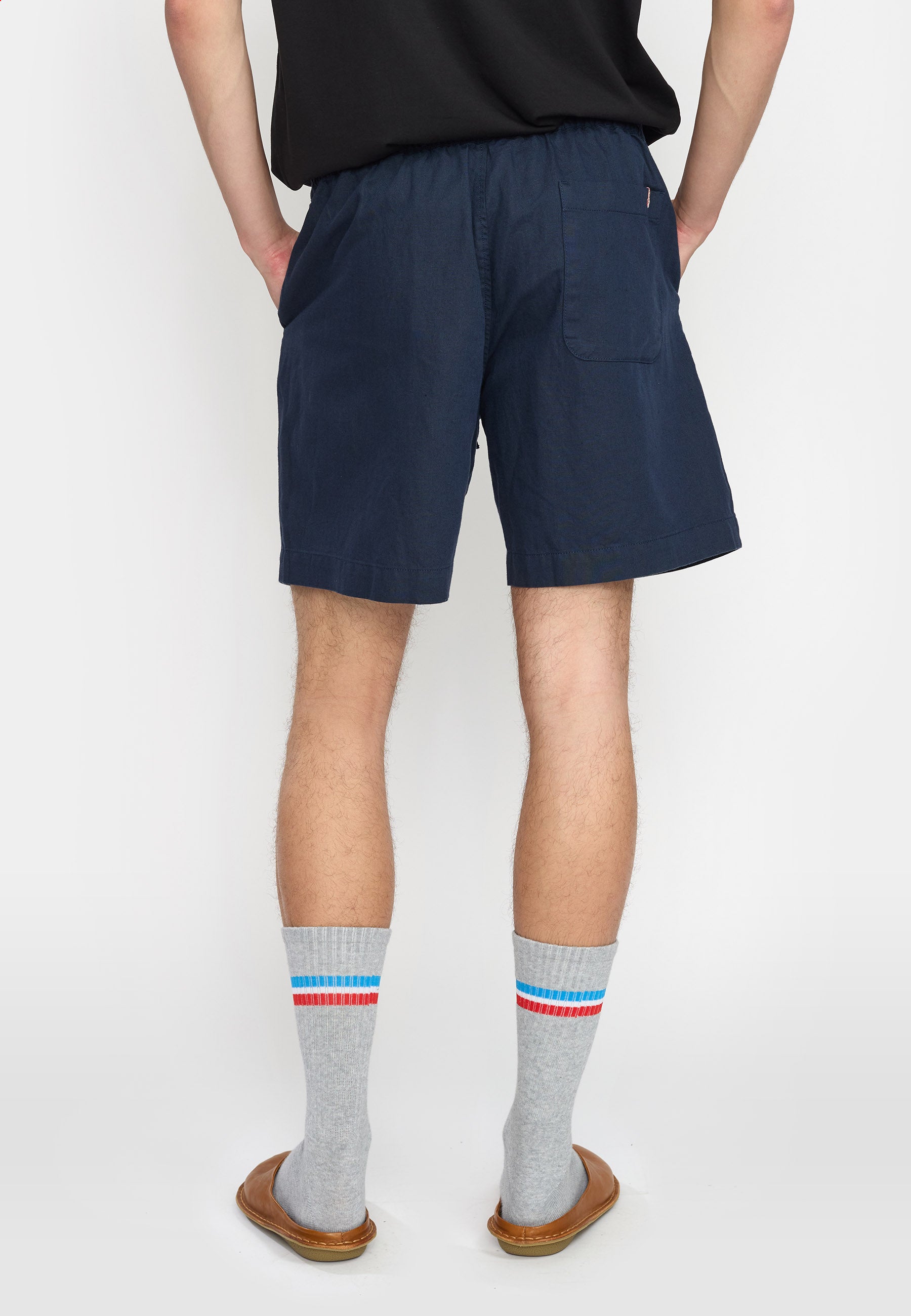 Revolution Linen Shorts Shorts Navy