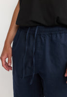 Revolution Linen Shorts Shorts Navy