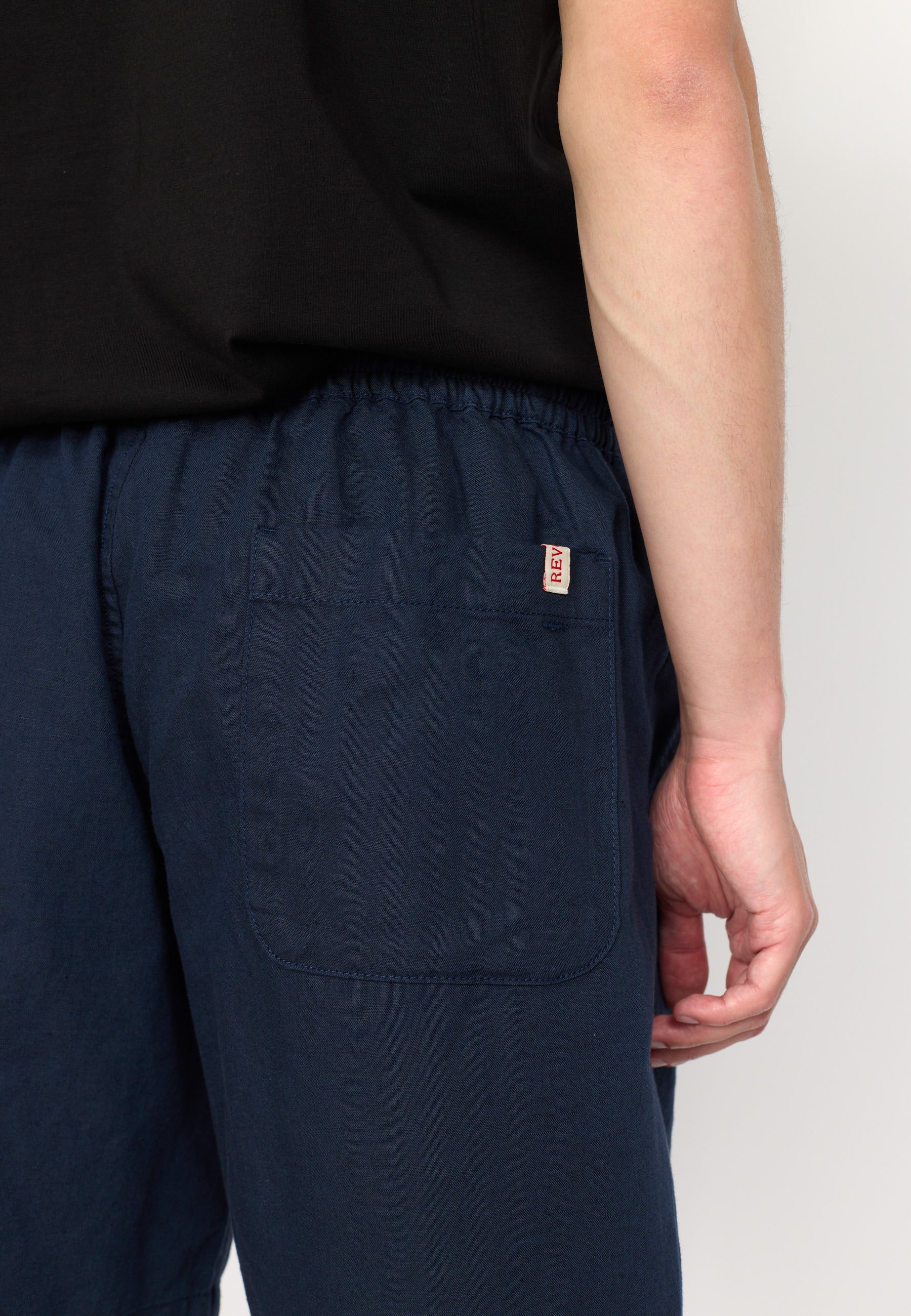 Revolution Linen Shorts Shorts Navy