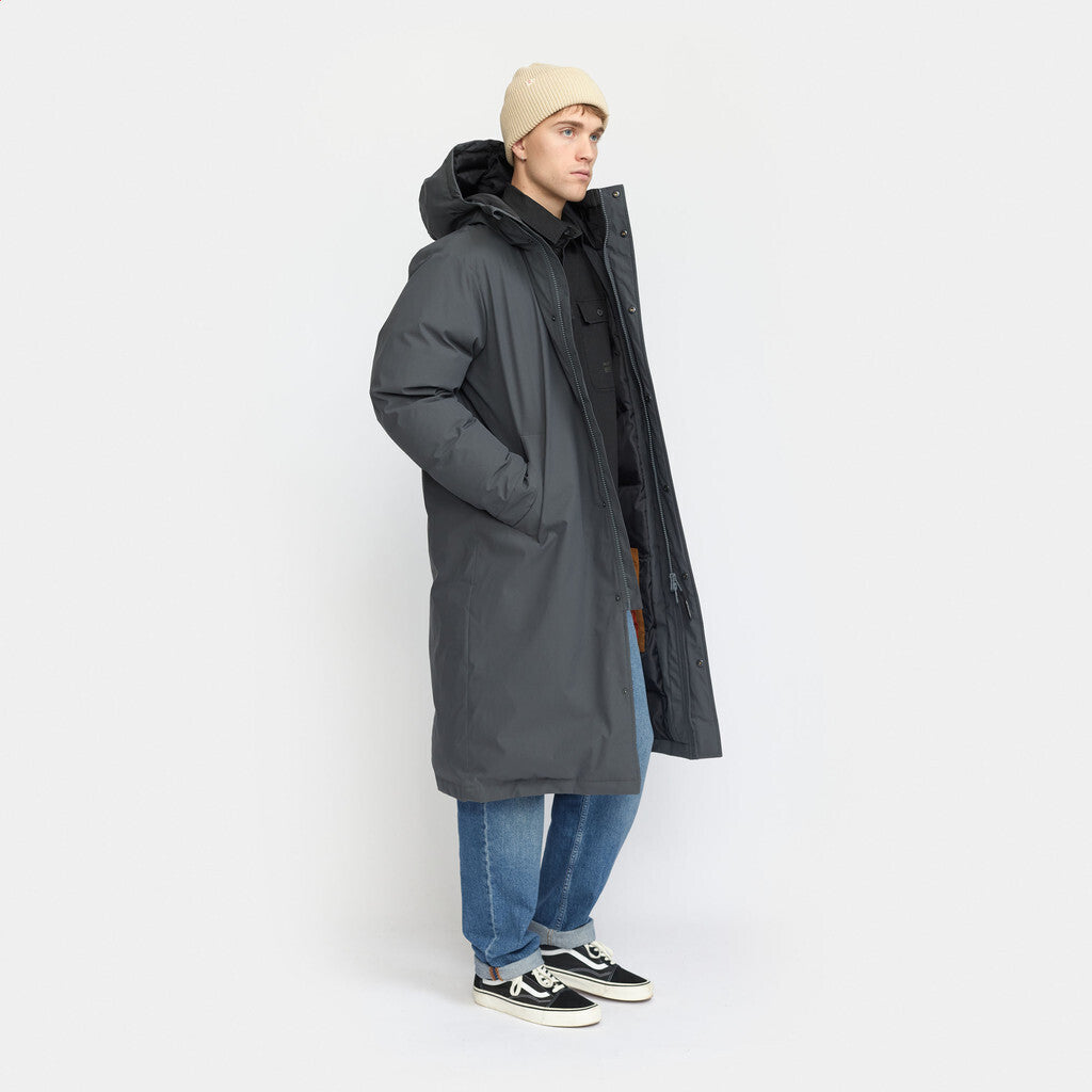 Revolution Long Puffer Jacket Winter Outerwear Darkgrey