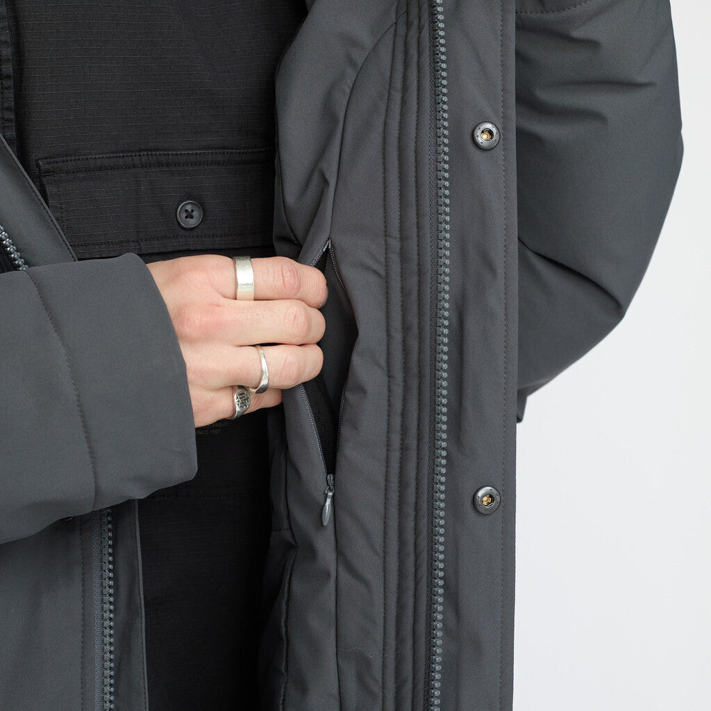 Revolution Long Puffer Jacket Winter Outerwear Darkgrey