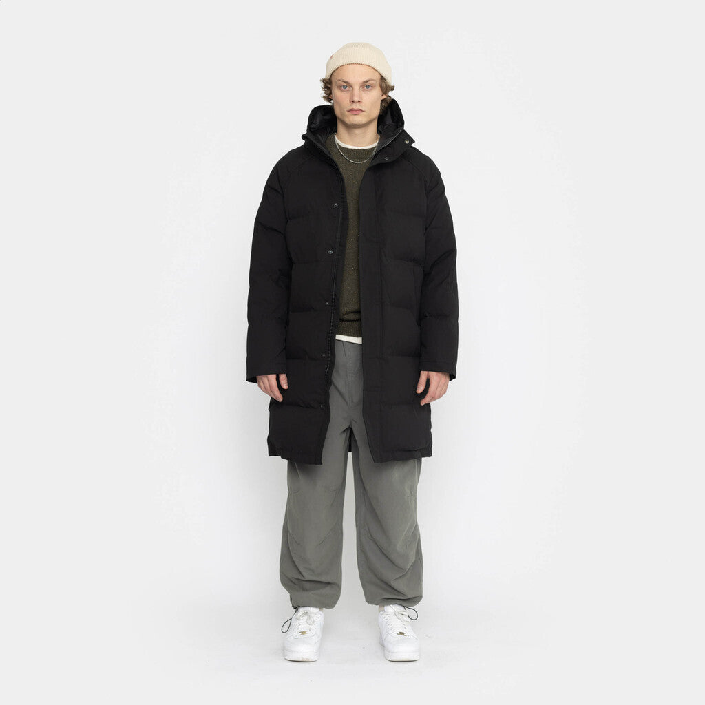 Revolution Long Puffer Jacket Winter Outerwear Black