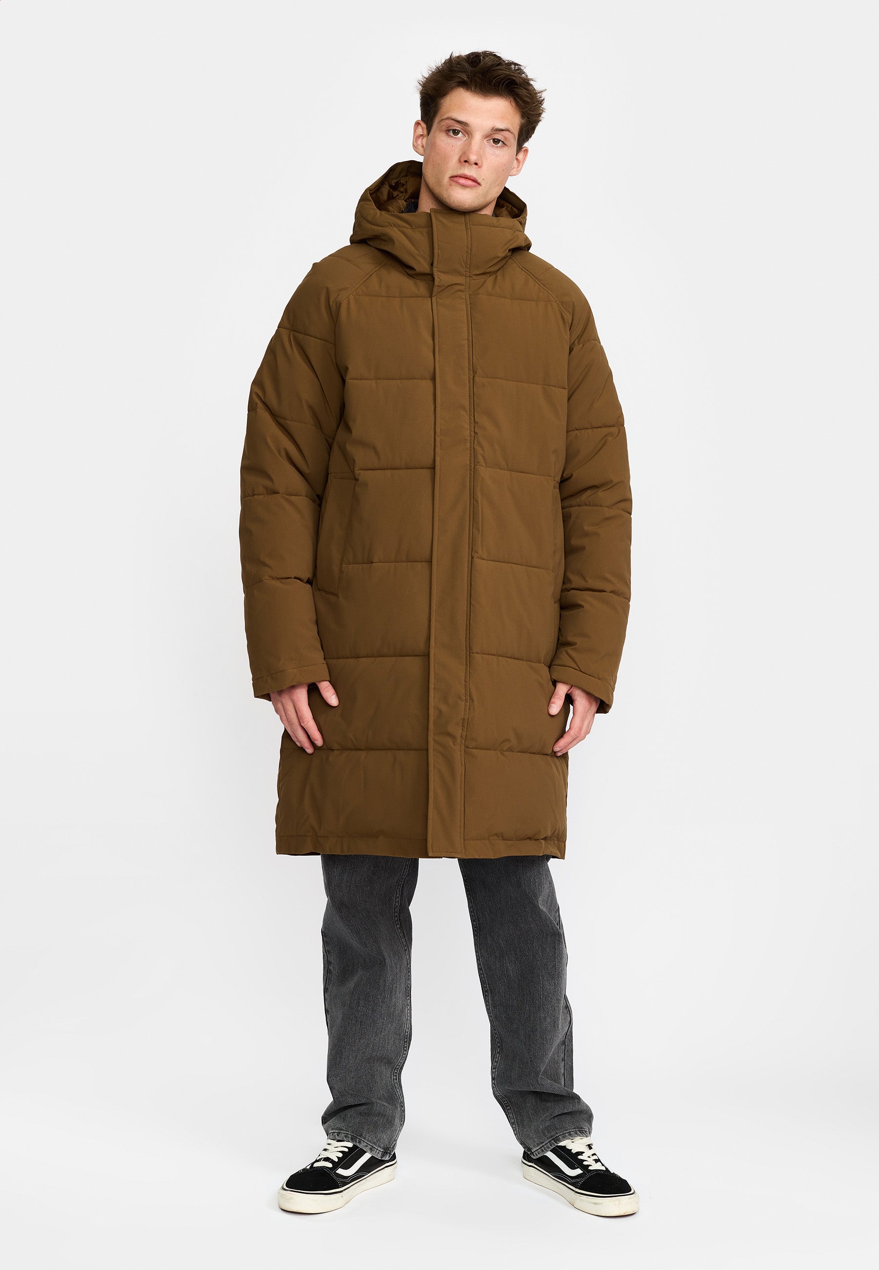 Revolution Long Puffer Jacket Winter Outerwear Brown