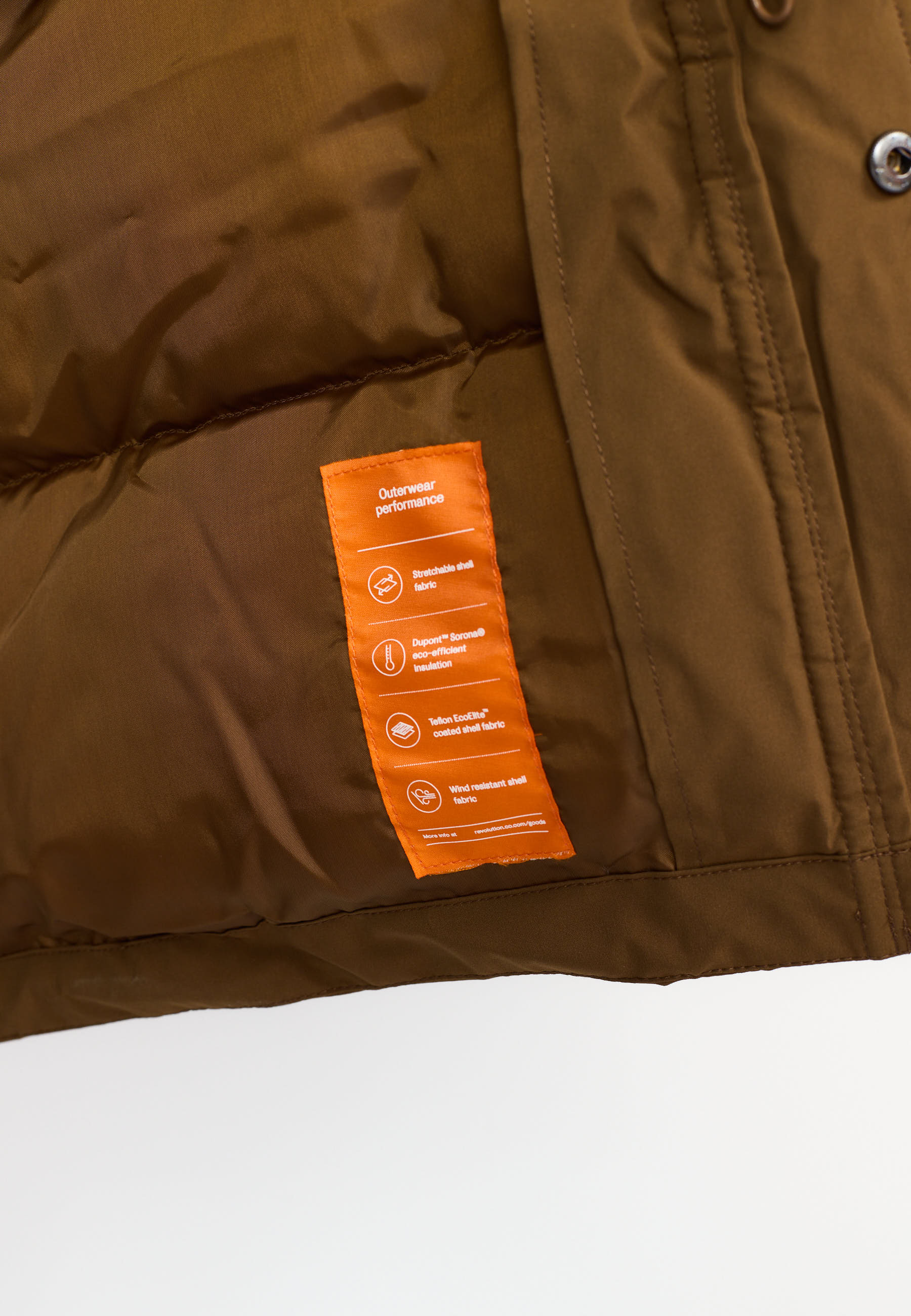 Revolution Long Puffer Jacket Winter Outerwear Brown