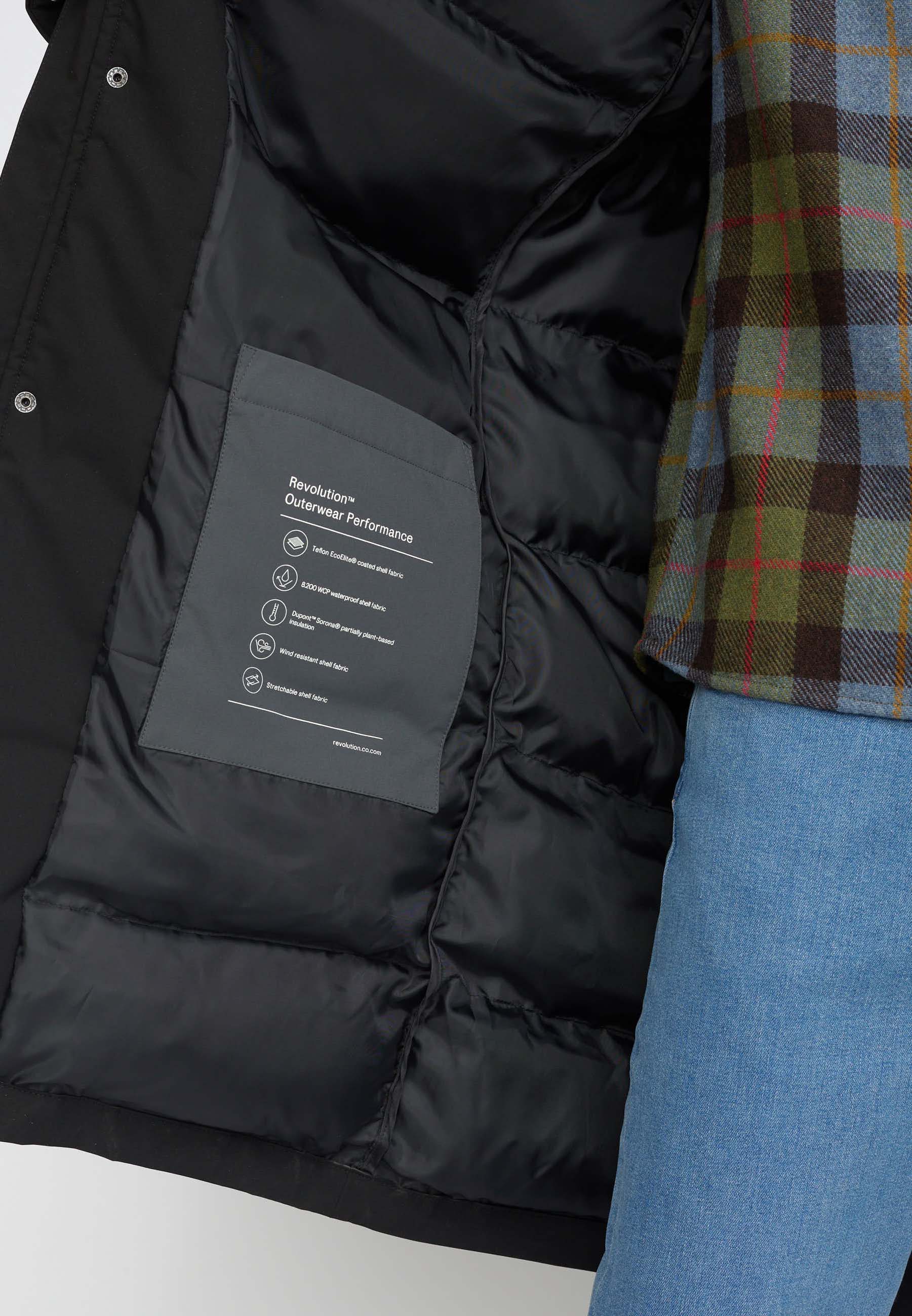 Revolution Long Puffer Jacket Winter Outerwear Black