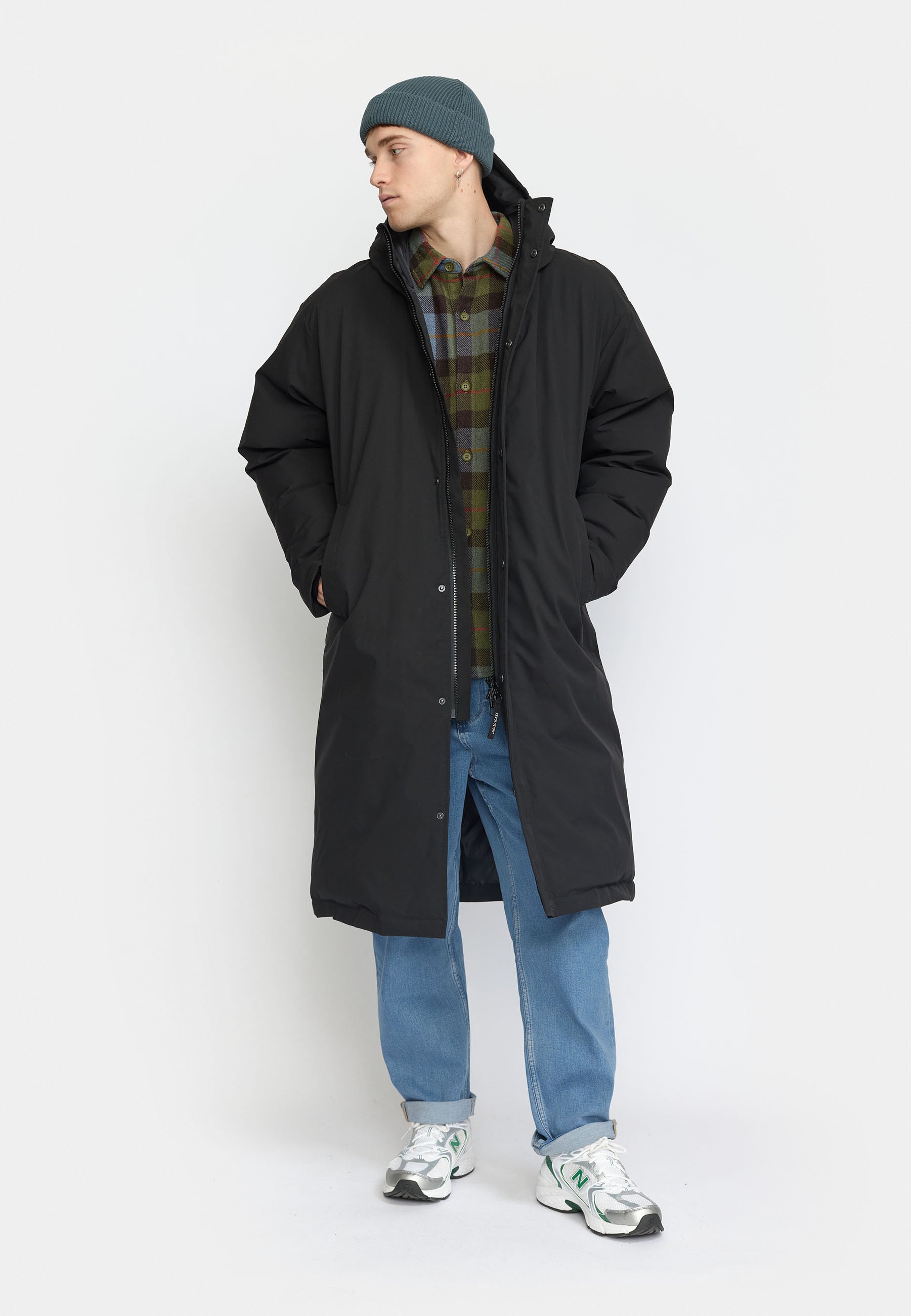 Revolution Long Puffer Jacket Winter Outerwear Black