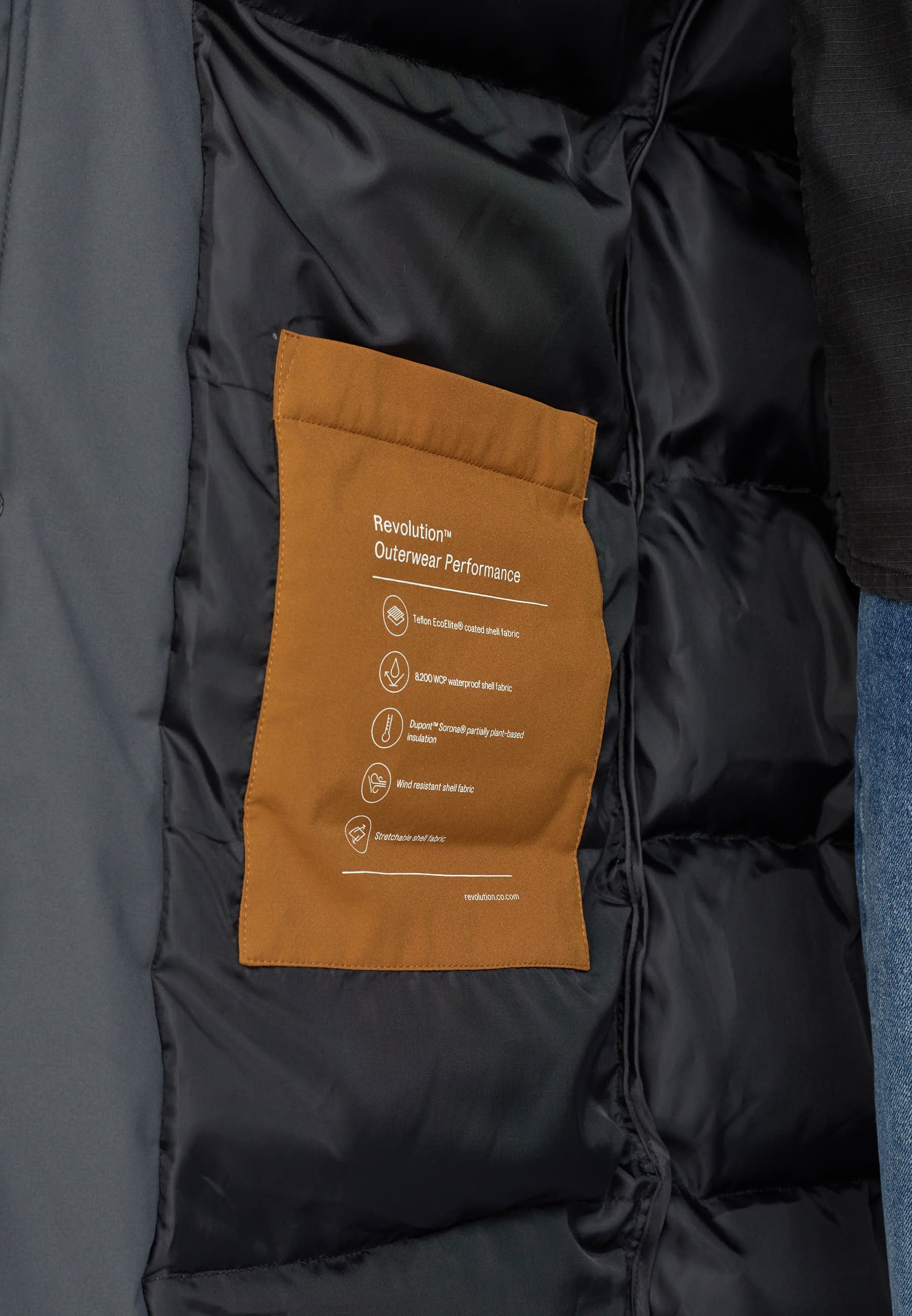 Revolution Long Puffer Jacket Winter Outerwear Darkgrey