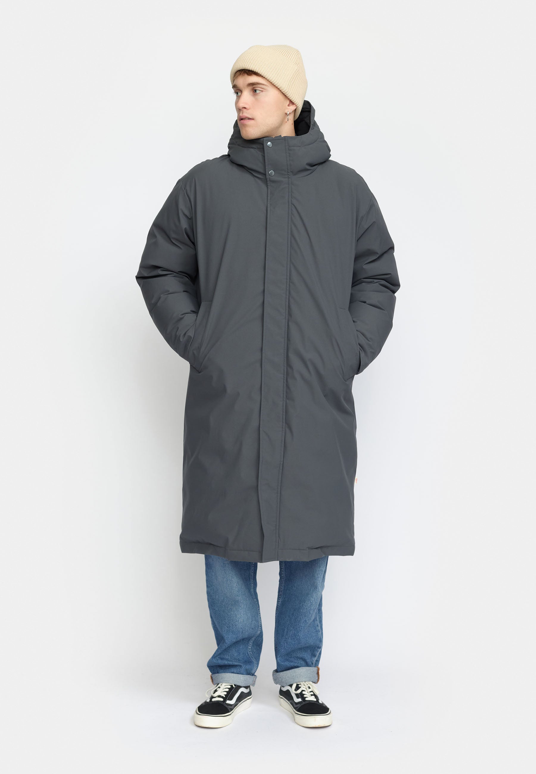 Revolution Long Puffer Jacket Winter Outerwear Darkgrey