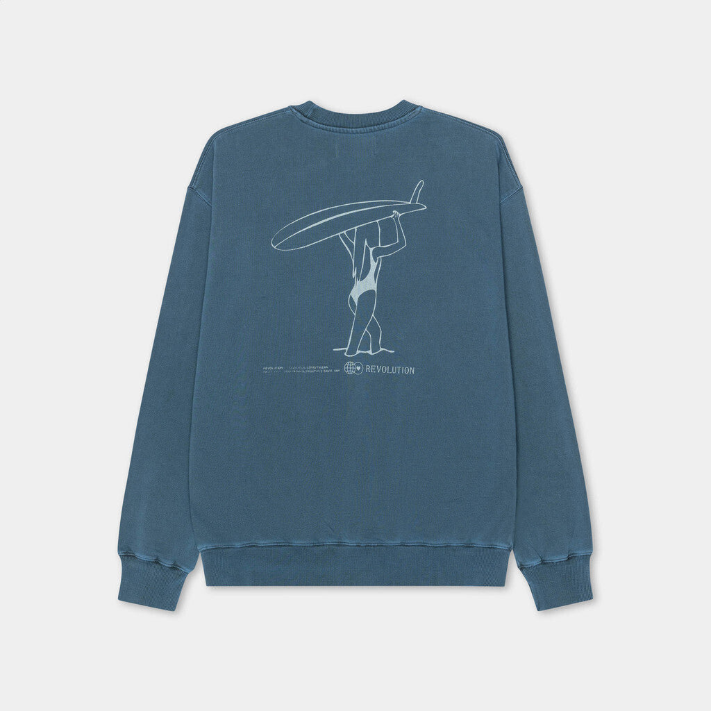 Revolution Loose Crew Sweatshirts Blue