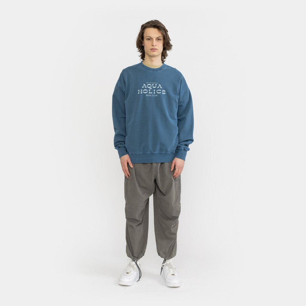 Revolution Loose Crew Sweatshirts Blue