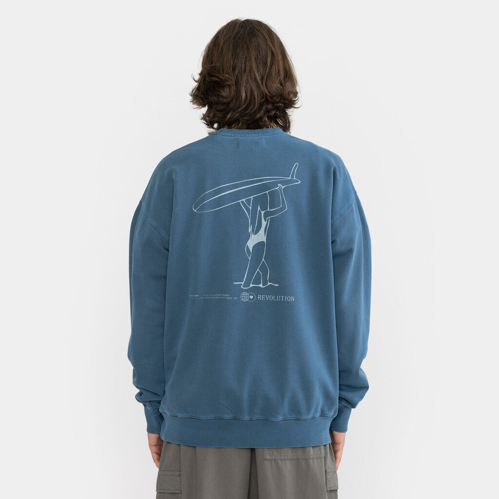 Revolution Loose Crew Sweatshirts Blue