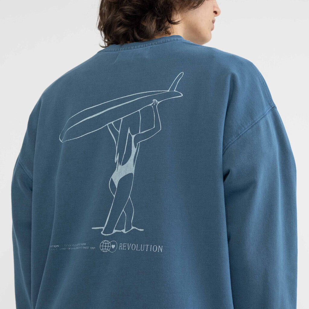 Revolution Loose Crew Sweatshirts Blue