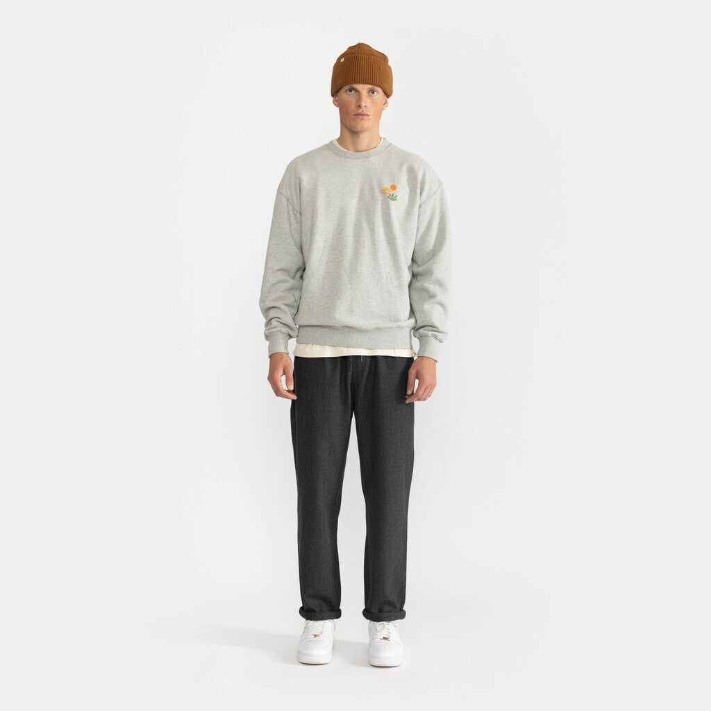 Revolution Loose Crewneck Sweatshirts Grey-melange