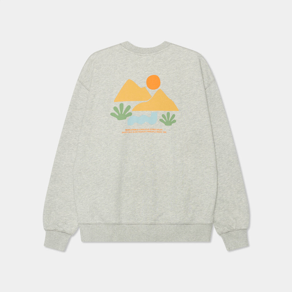 Revolution Loose Crewneck Sweatshirts Grey-melange