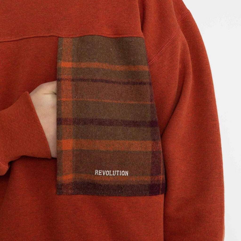 Revolution Loose Crewneck Sweatshirts Darkred-melange