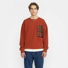 Revolution Loose Crewneck Sweatshirts Darkred-melange
