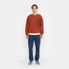 Revolution Loose Crewneck Sweatshirts Darkred-melange