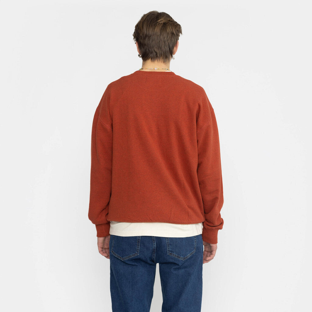 Revolution Loose Crewneck Sweatshirts Darkred-melange