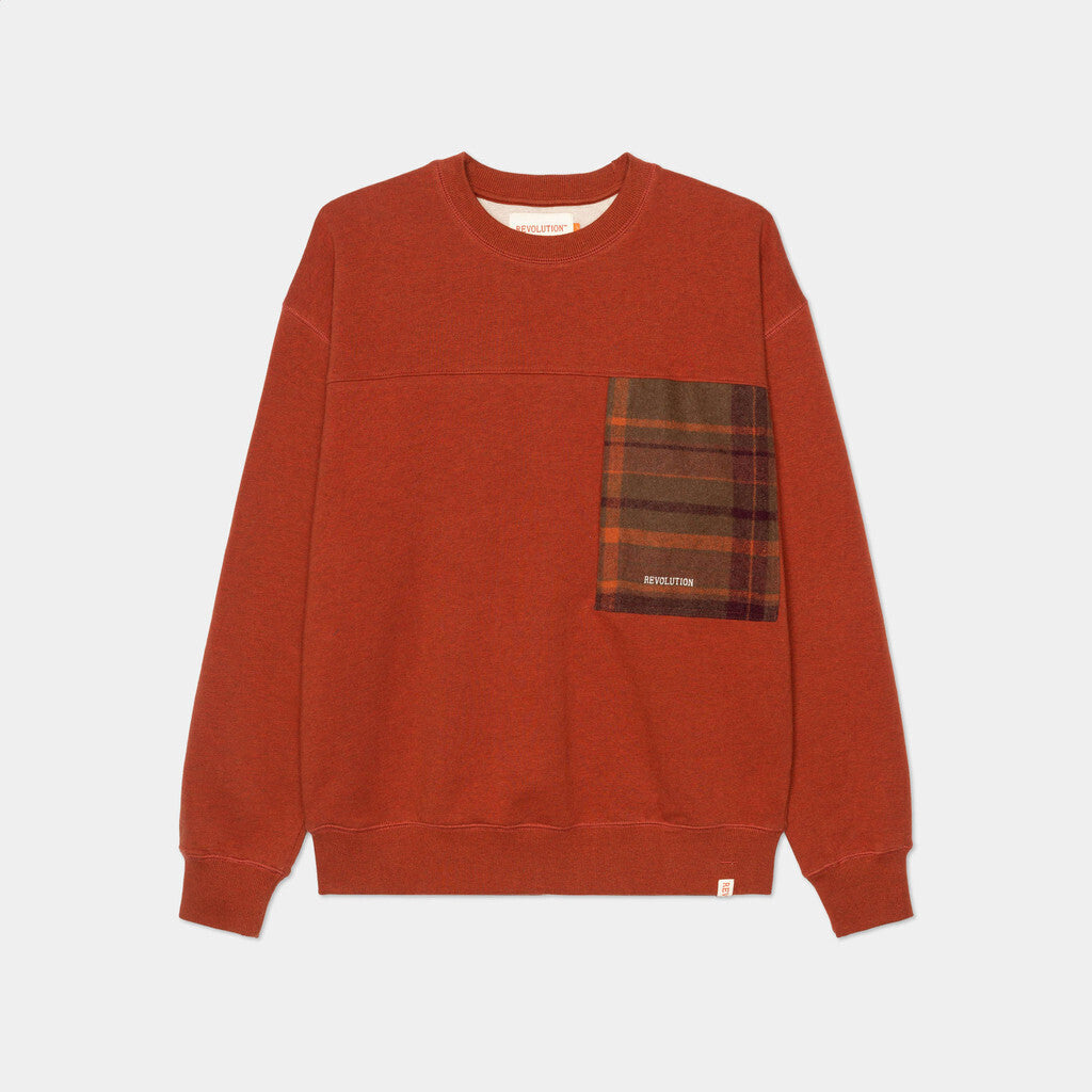 Revolution Loose Crewneck Sweatshirts Darkred-melange