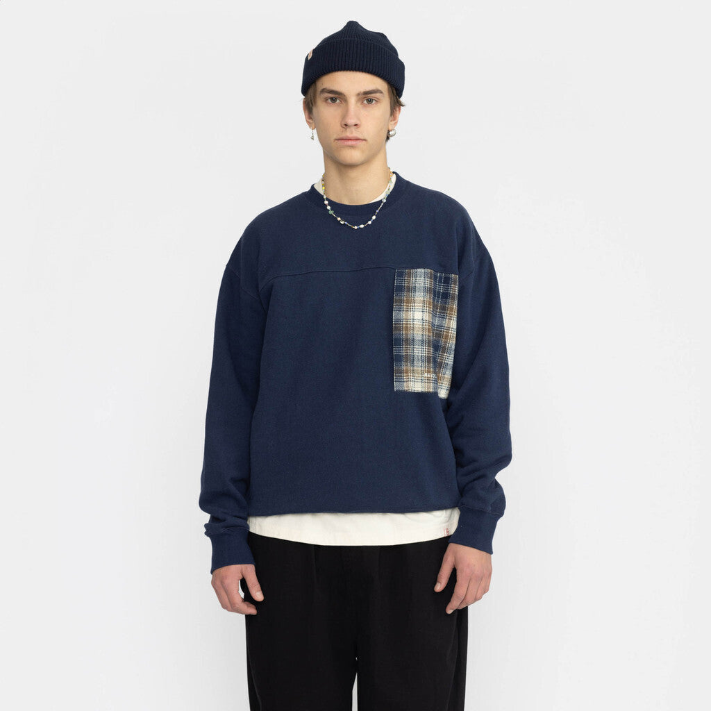 Revolution Loose Crewneck Sweatshirts Navy-melange