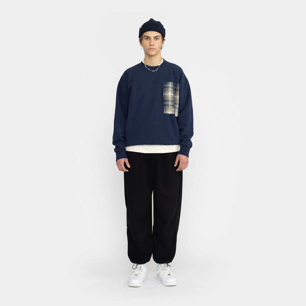 Revolution Loose Crewneck Sweatshirts Navy-melange