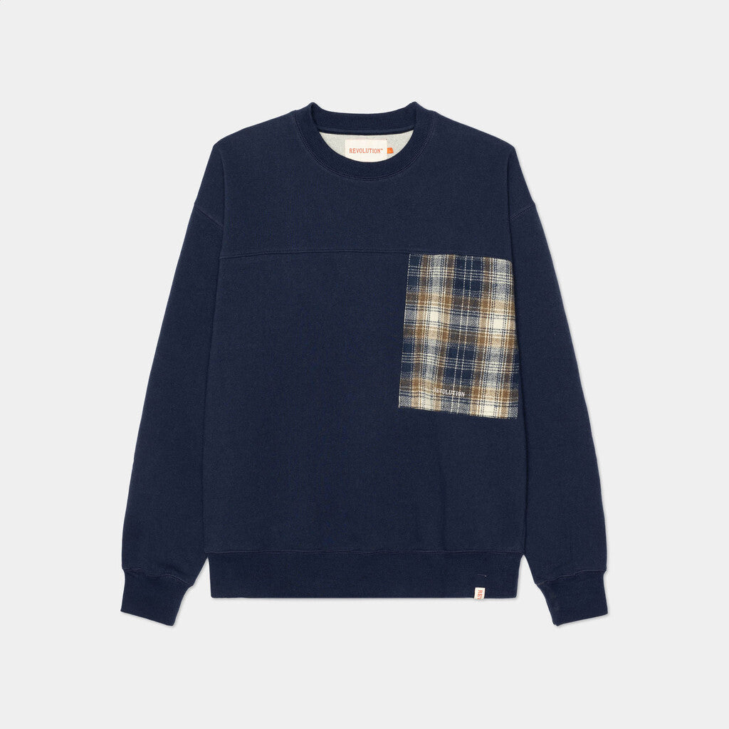 Revolution Loose Crewneck Sweatshirts Navy-melange