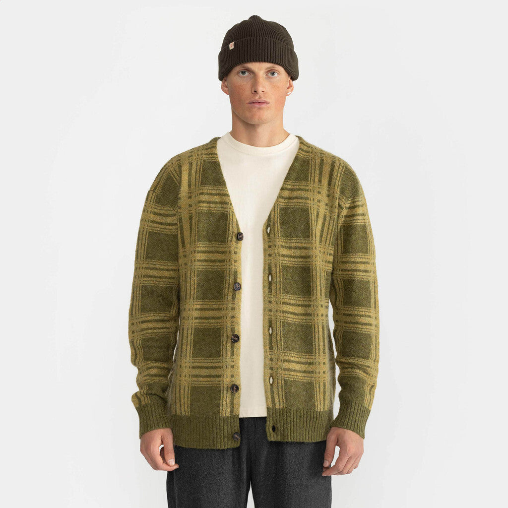 Revolution Loose Knit Cardigan Knitwear Army