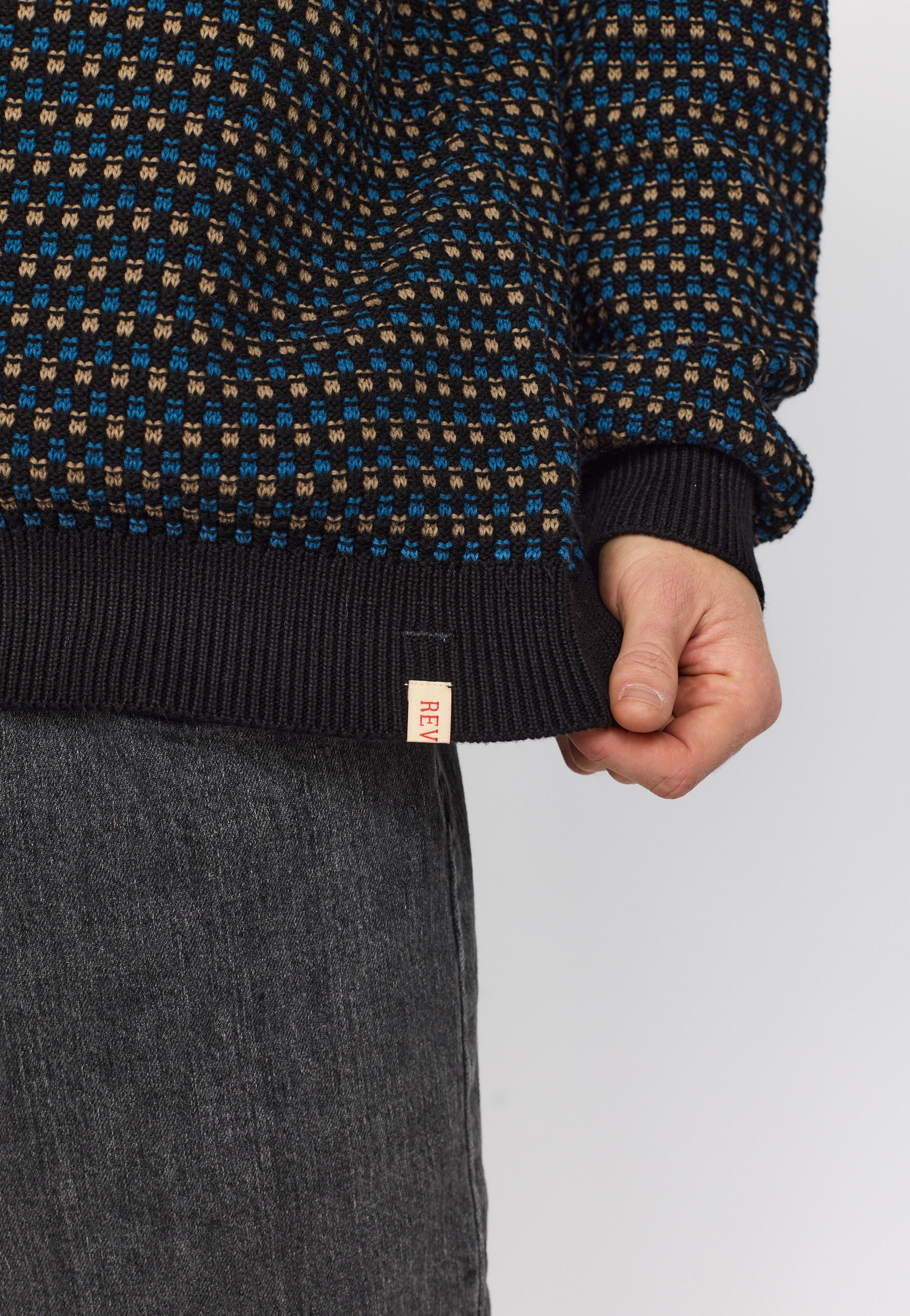 Revolution Loose Knit Sweater Knitwear Blue