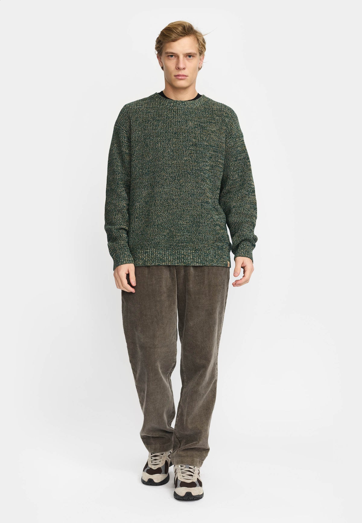 Revolution Loose Knit Sweater Knitwear Darkgreen