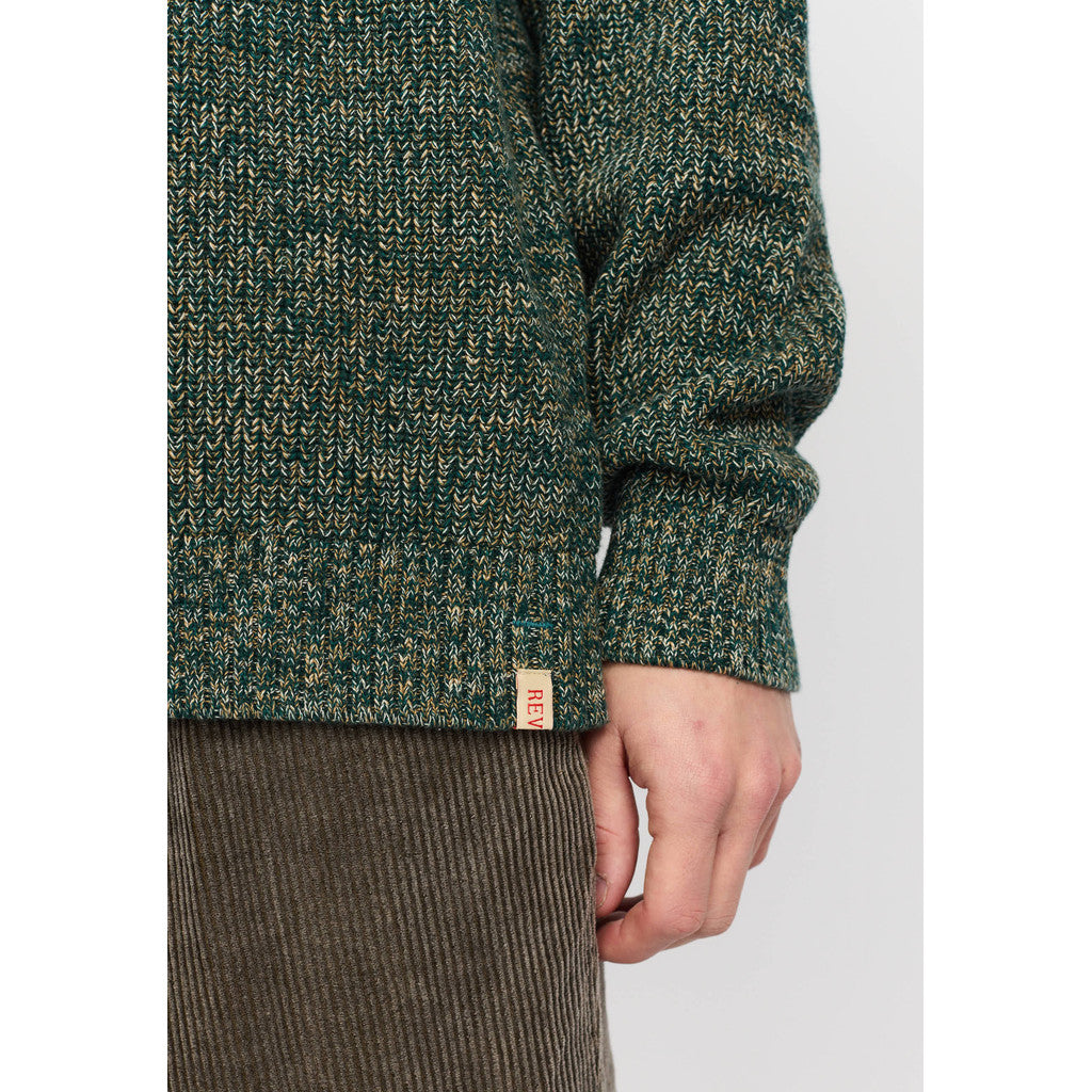 Revolution Loose Knit Sweater Knitwear Darkgreen
