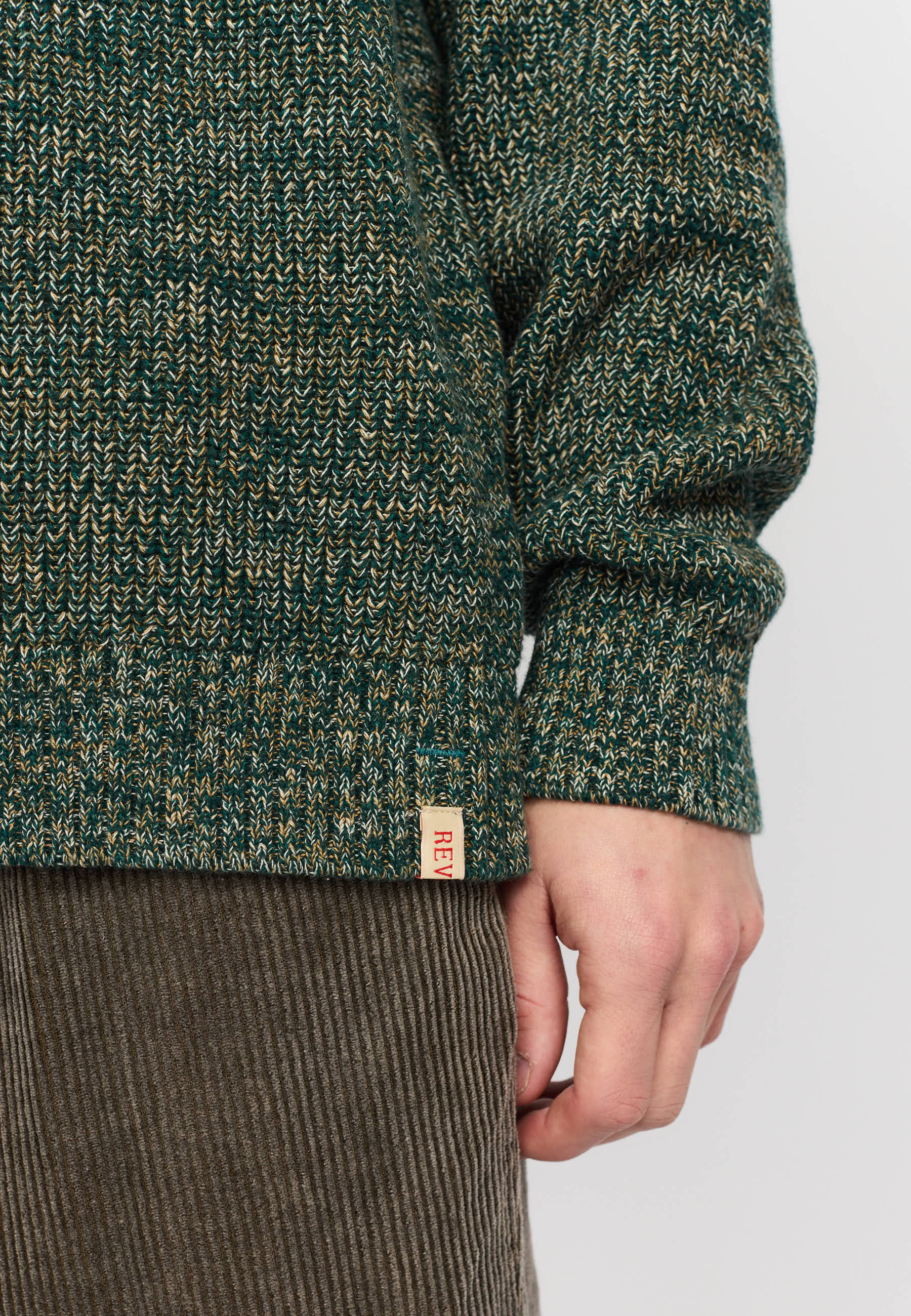Revolution Loose Knit Sweater Knitwear Darkgreen