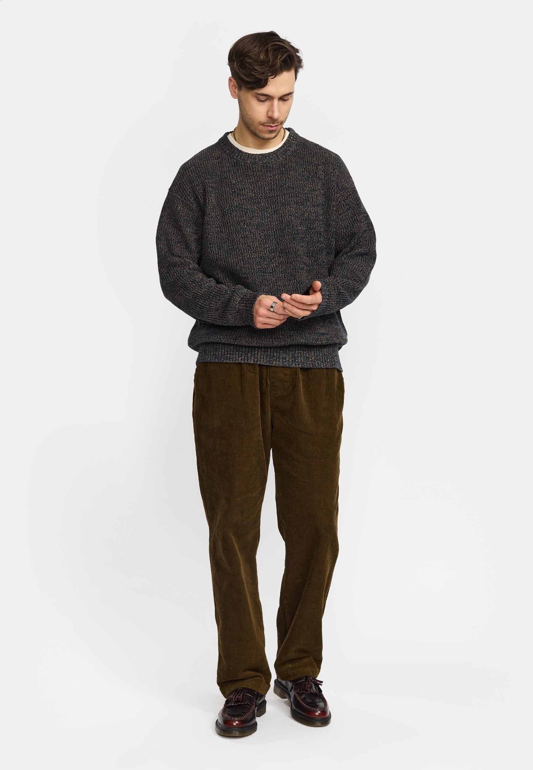 Revolution Loose Knit Sweater Knitwear Navy