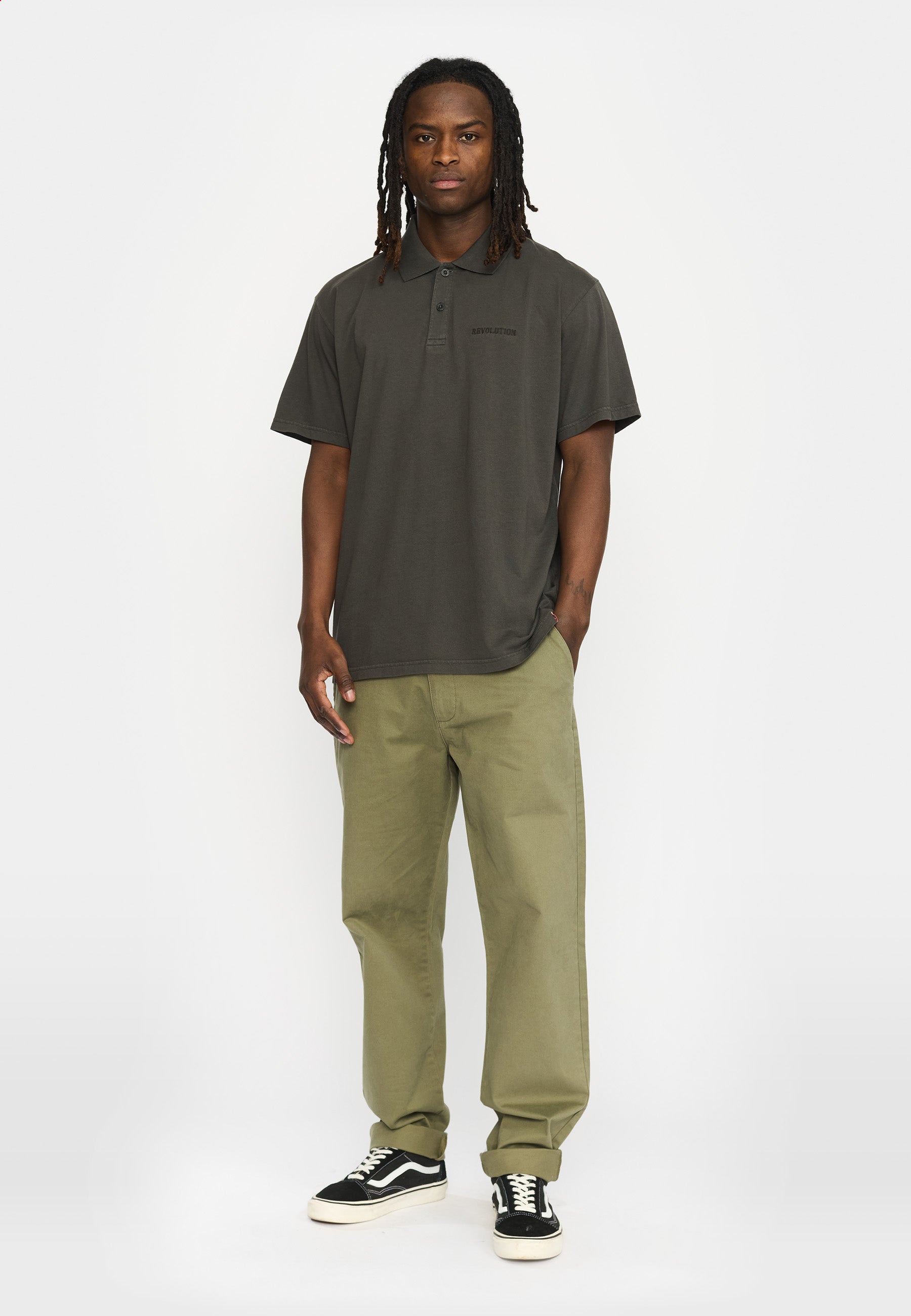 Revolution Loose Poloshirt T-Shirts Black