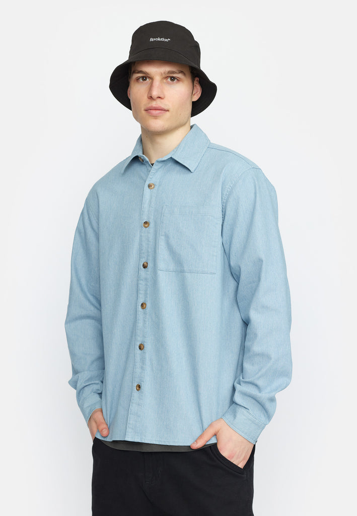 Revolution Loose Shirt Long-sleeve Shirts Lightblue