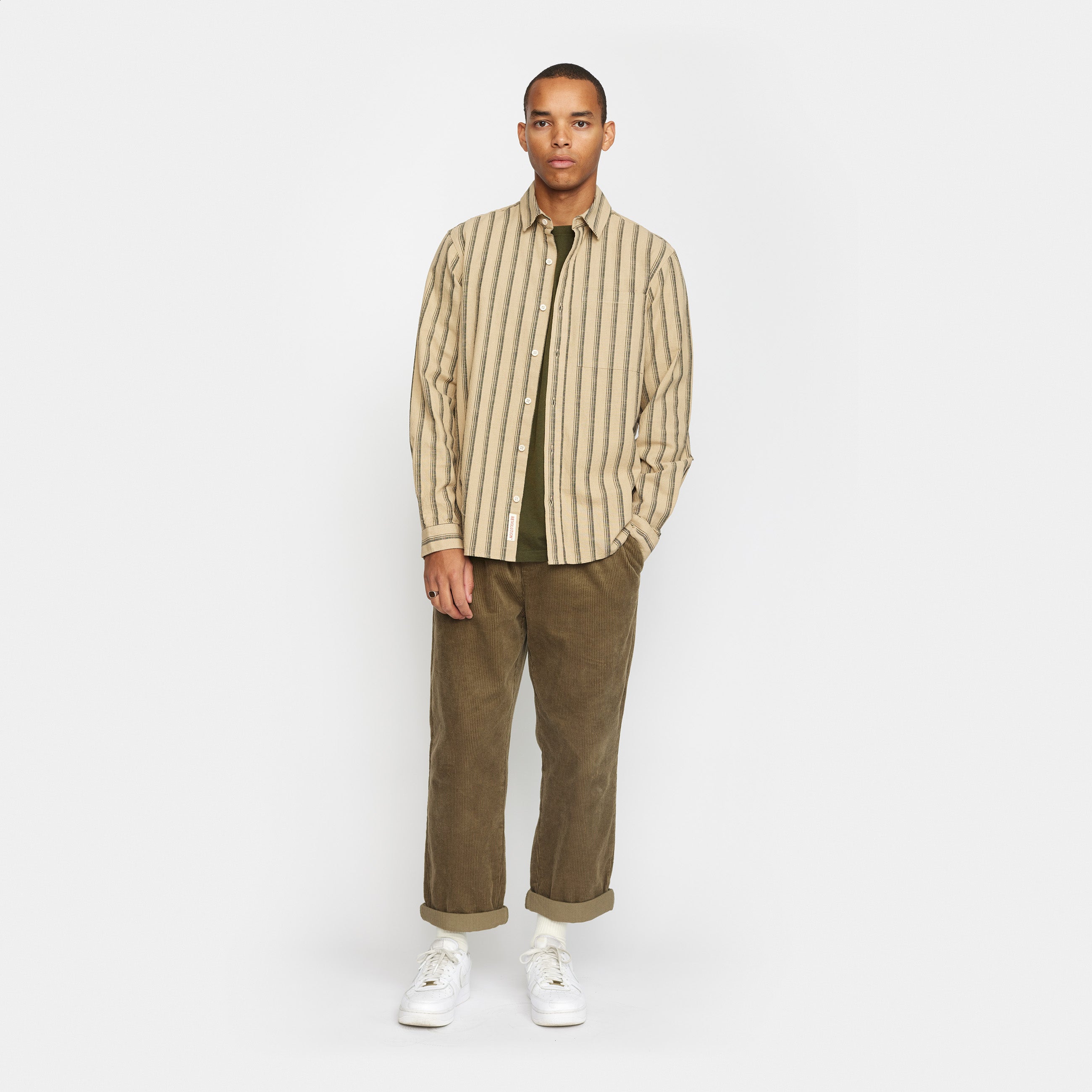 Revolution Loose Shirt Long-sleeve Shirts Khaki