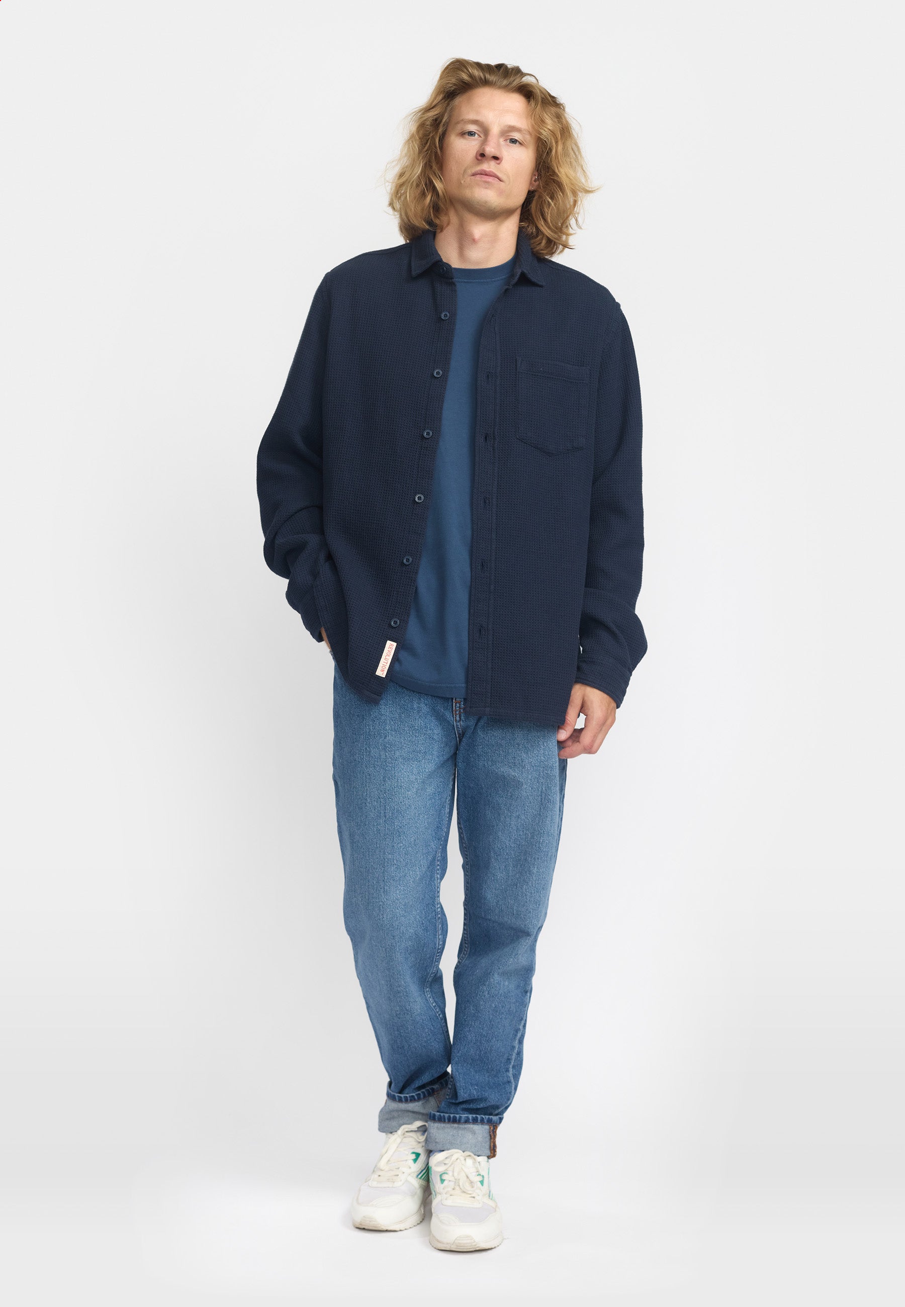 Revolution Loose Shirt Long-sleeve Shirts Navy