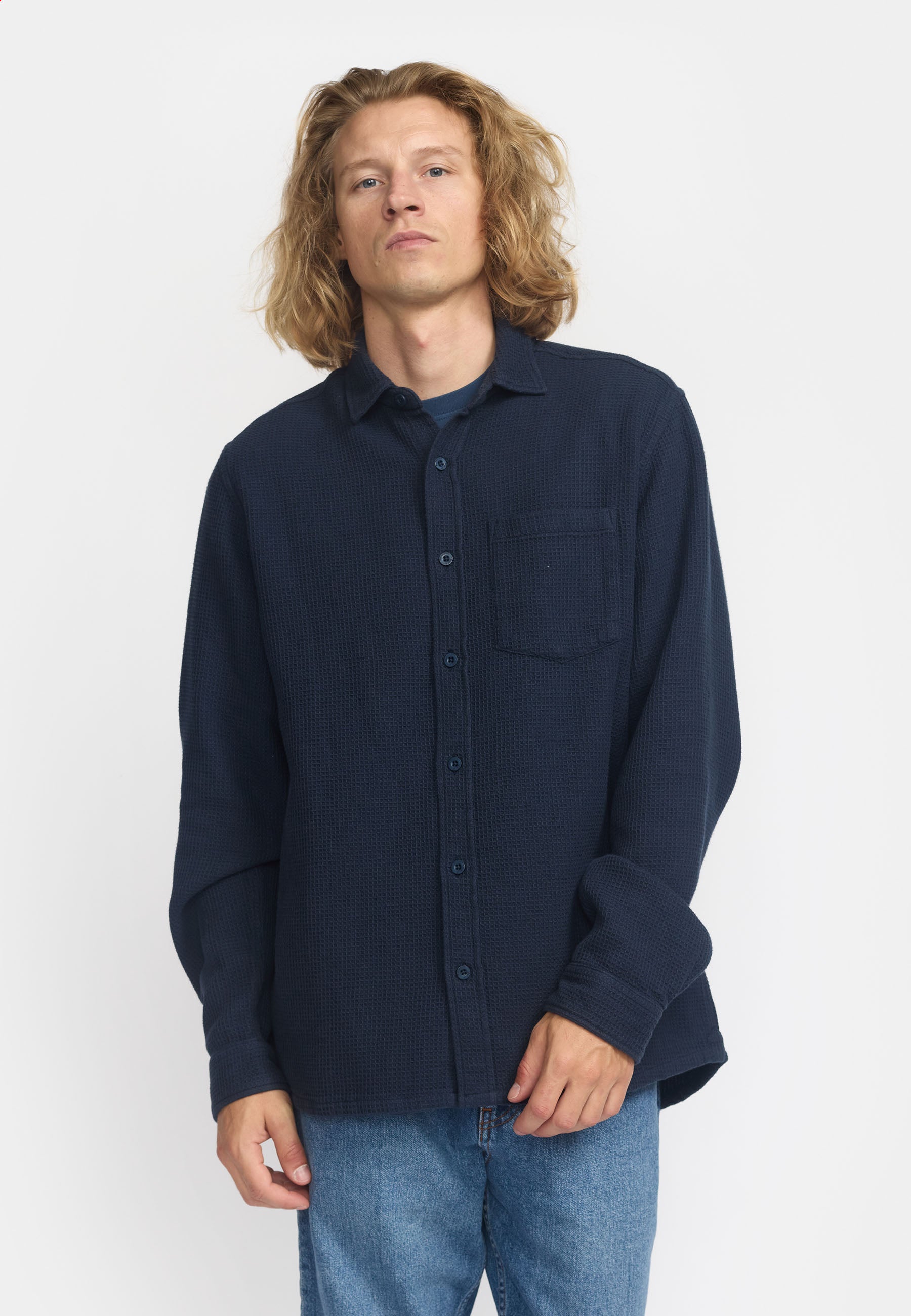 Revolution Loose Shirt Long-sleeve Shirts Navy