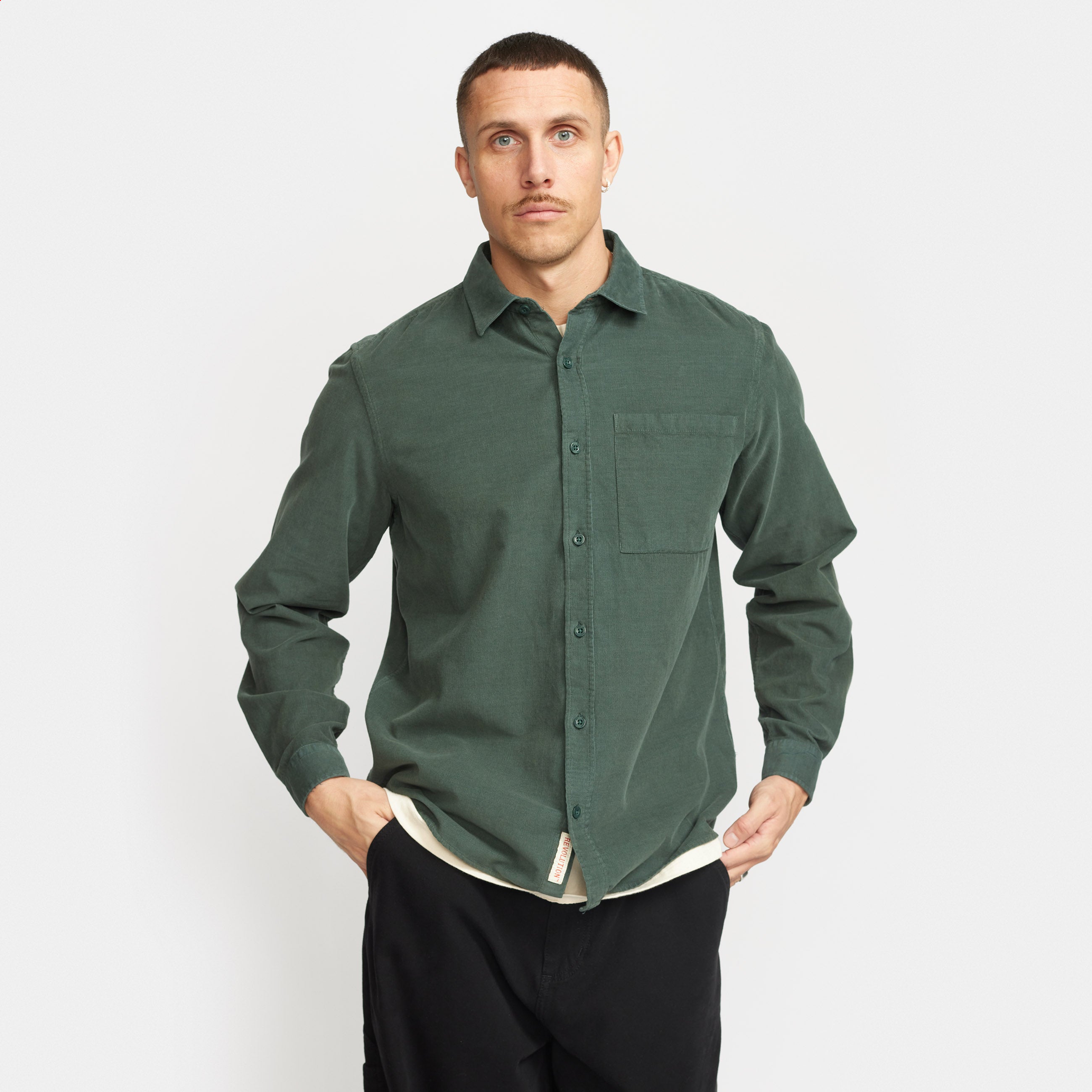 Revolution Loose Shirt Long-sleeve Shirts Darkgreen