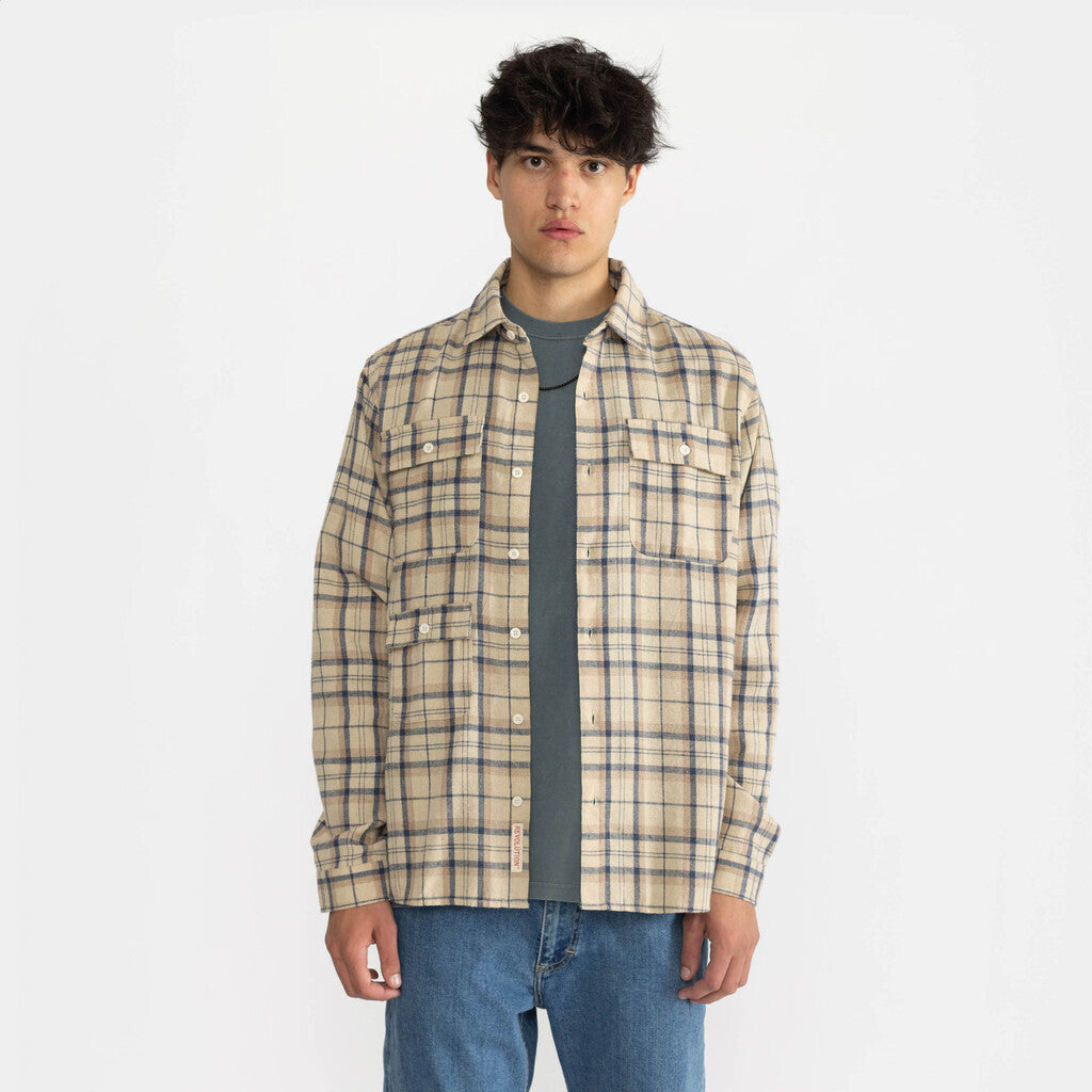 Revolution Multi Pocket Shirt Long-sleeve Shirts Dustblue