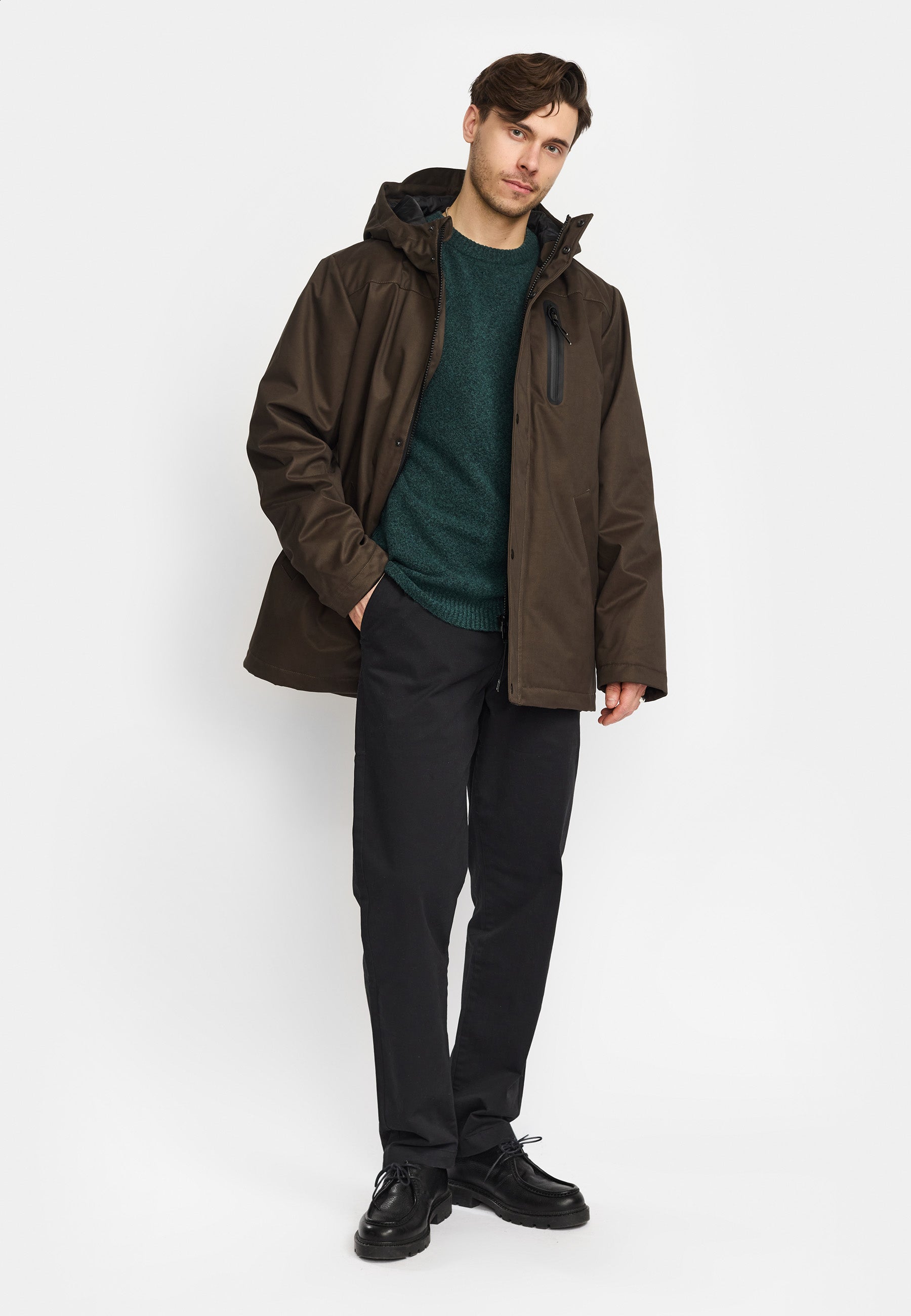 Revolution Outdoor Parka Winter Outerwear Darkbrown