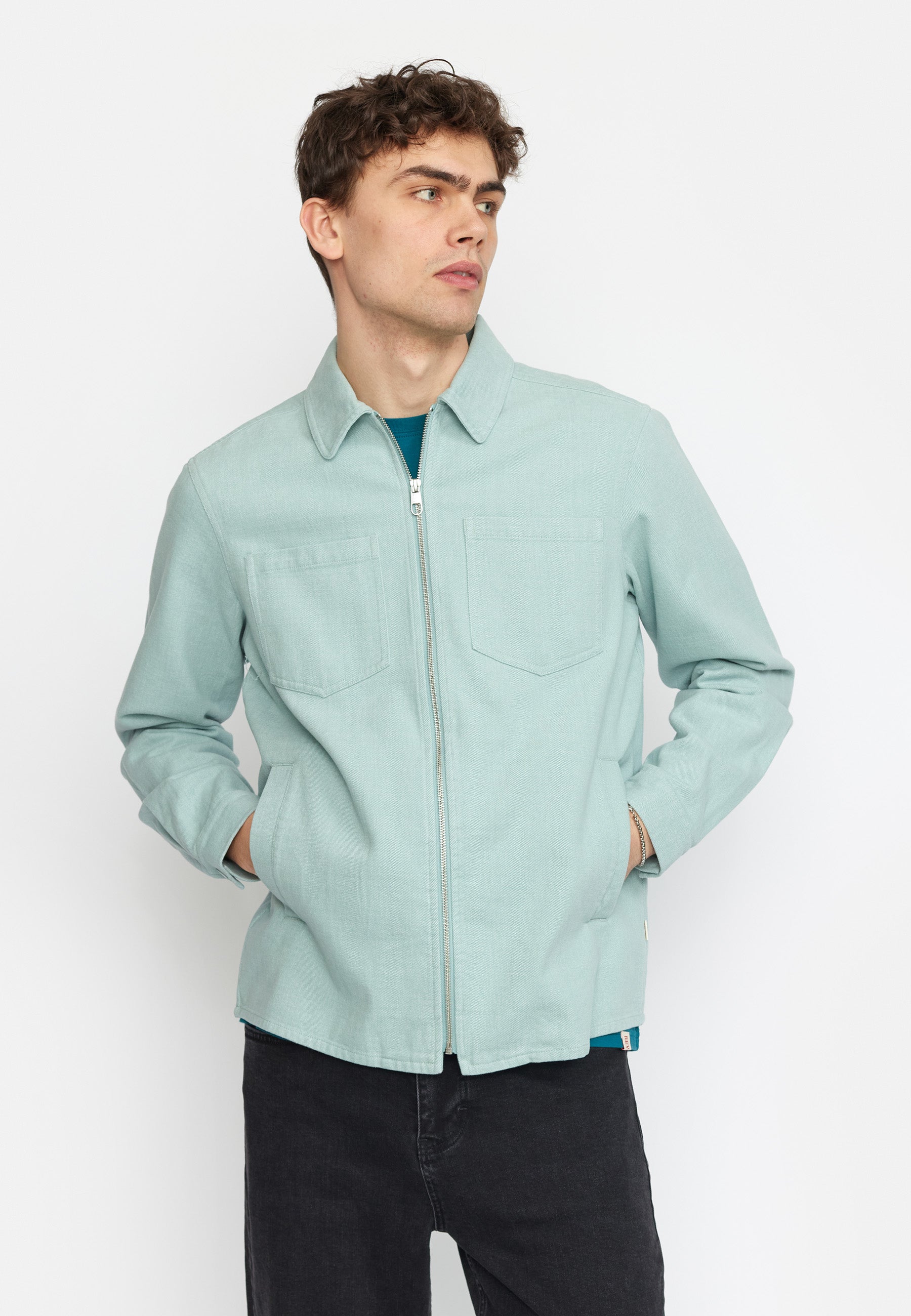 Revolution Overshirt w. Zipper Overshirts Lightblue