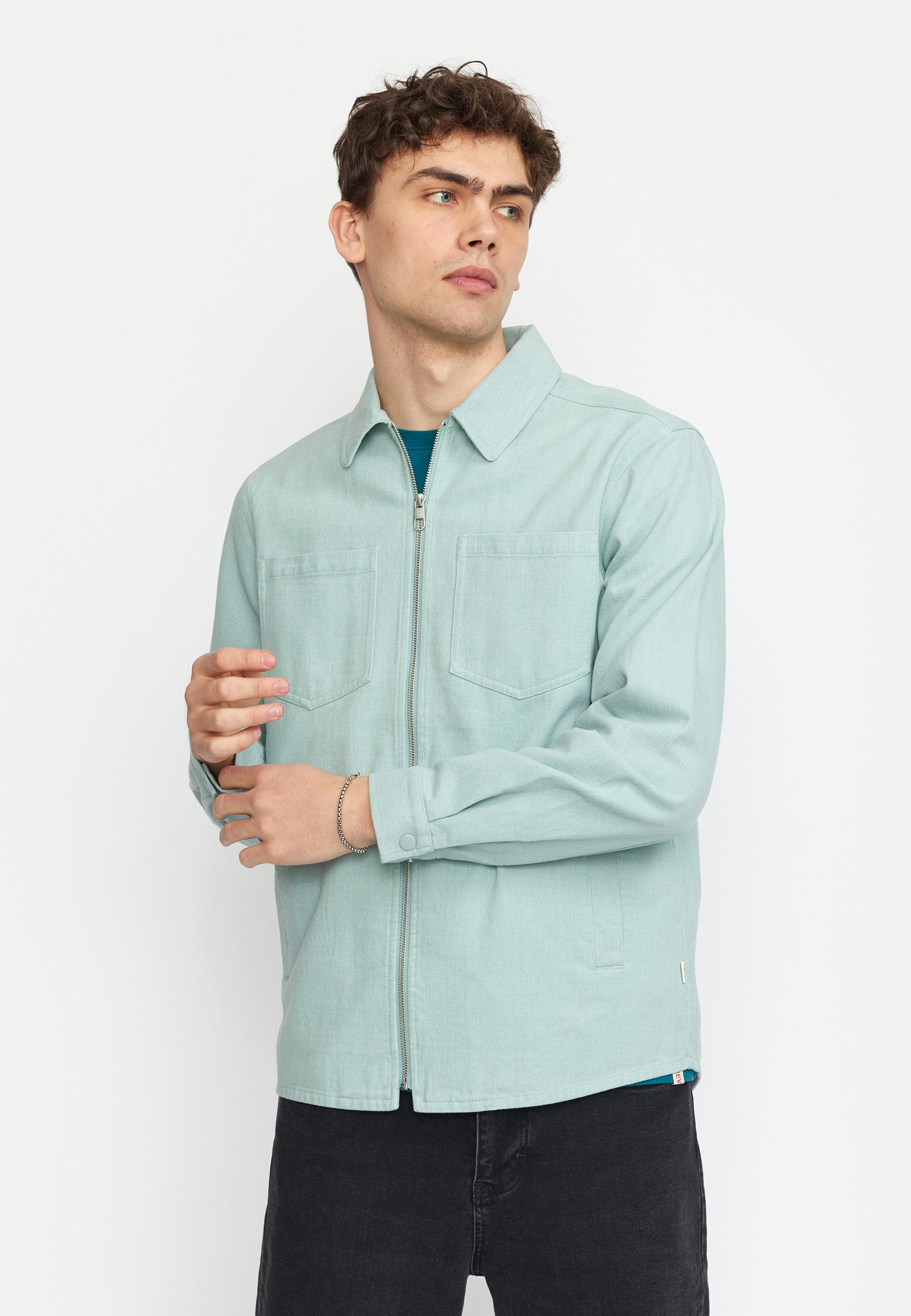 Revolution Overshirt w. Zipper Overshirts Lightblue