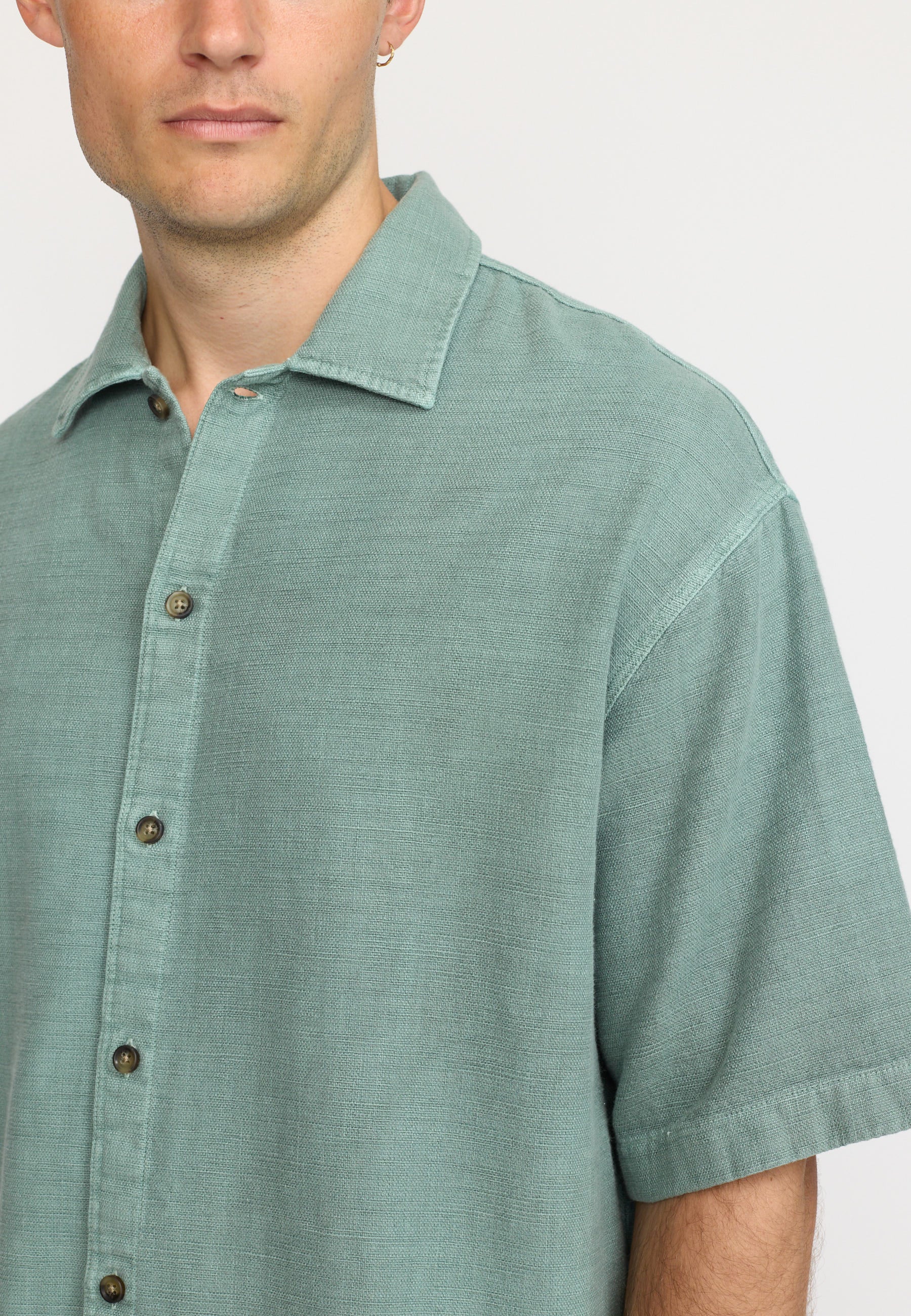 Oversize Short-sleeved Shirt / 3153 - Dustgreen – Revolution.eu
