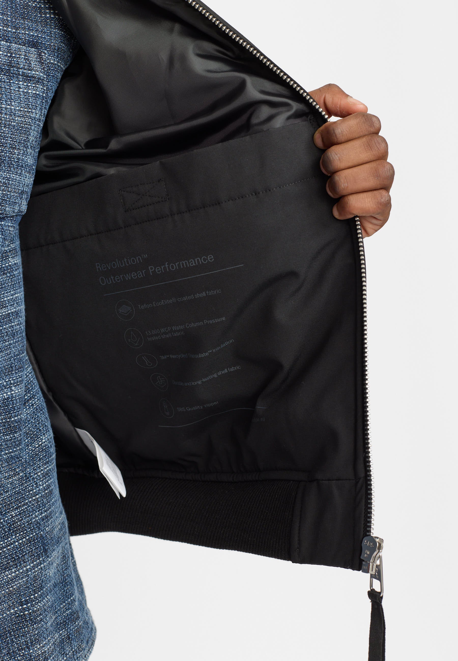 Revolution Padded Bomber Jacket Winter Outerwear Black