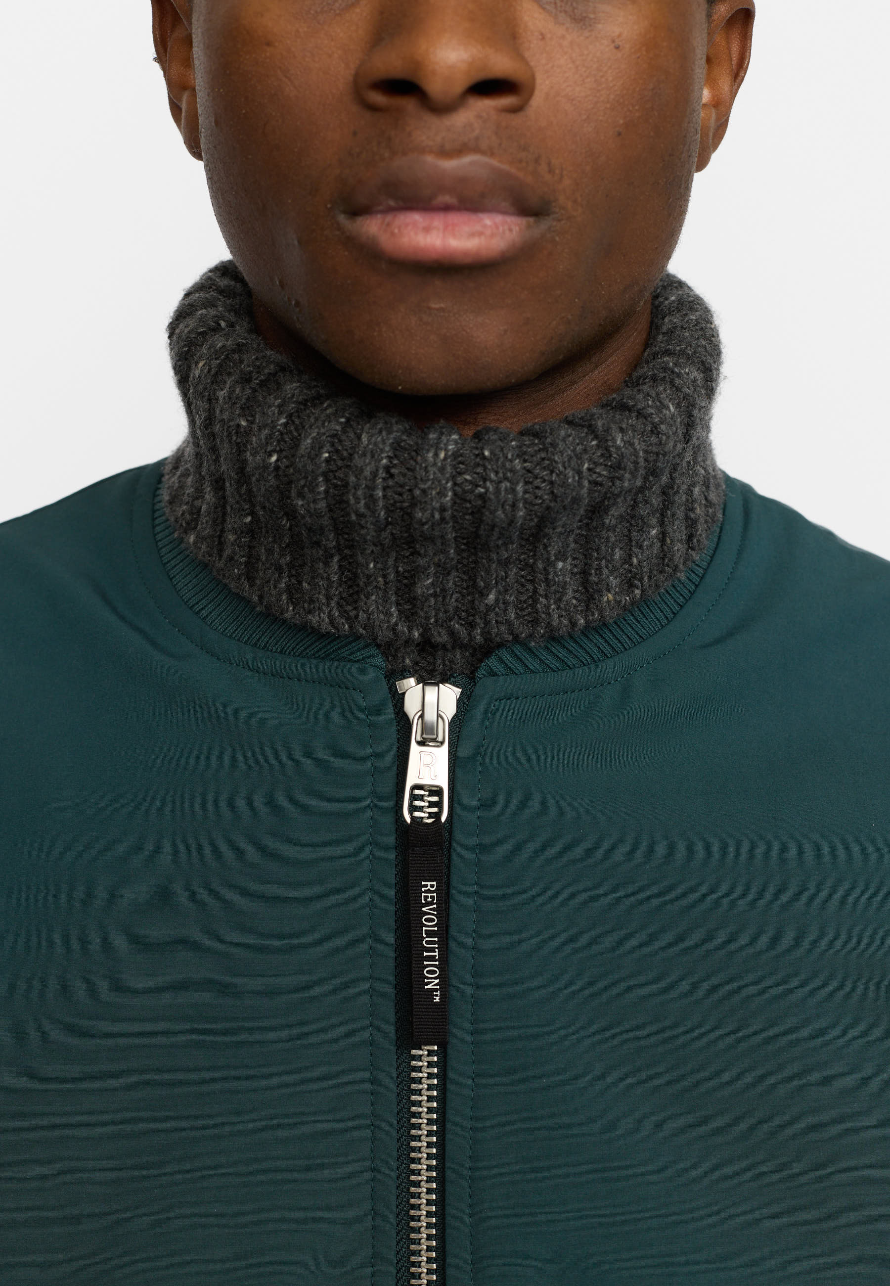 Revolution Padded Bomber Jacket Winter Outerwear Darkgreen