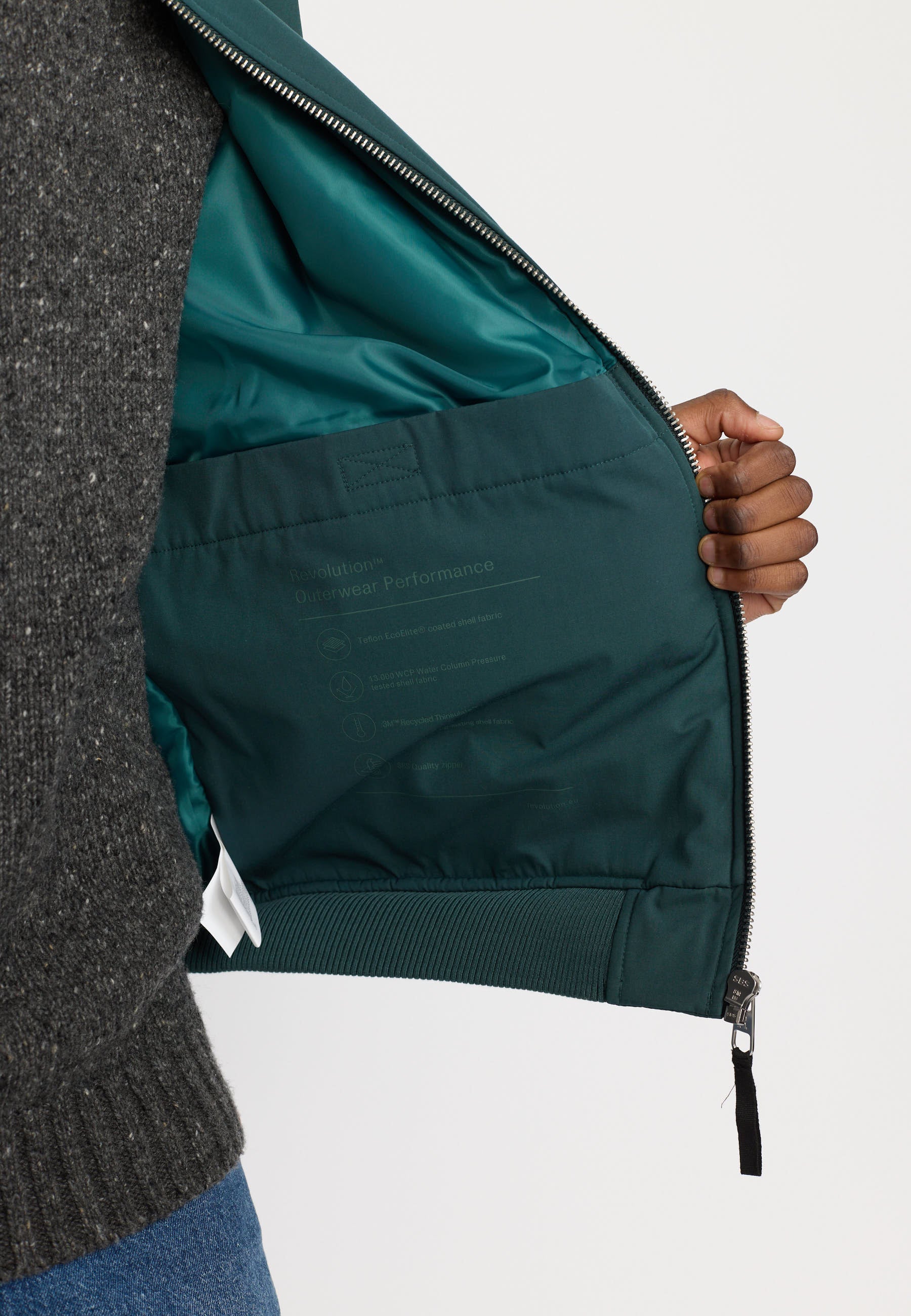 Revolution Padded Bomber Jacket Winter Outerwear Darkgreen