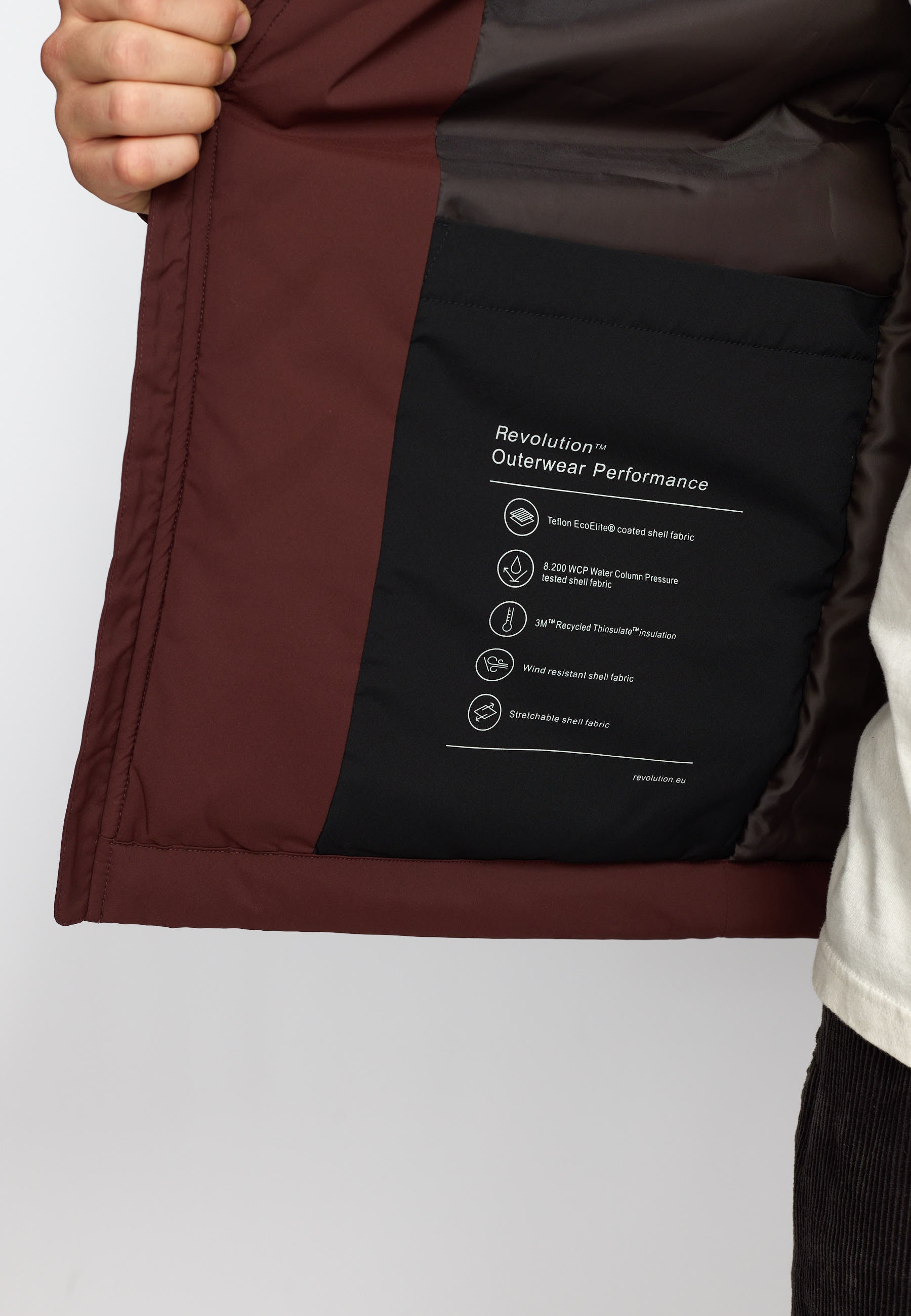 Revolution Padded City Jacket Winter Outerwear Burgundy