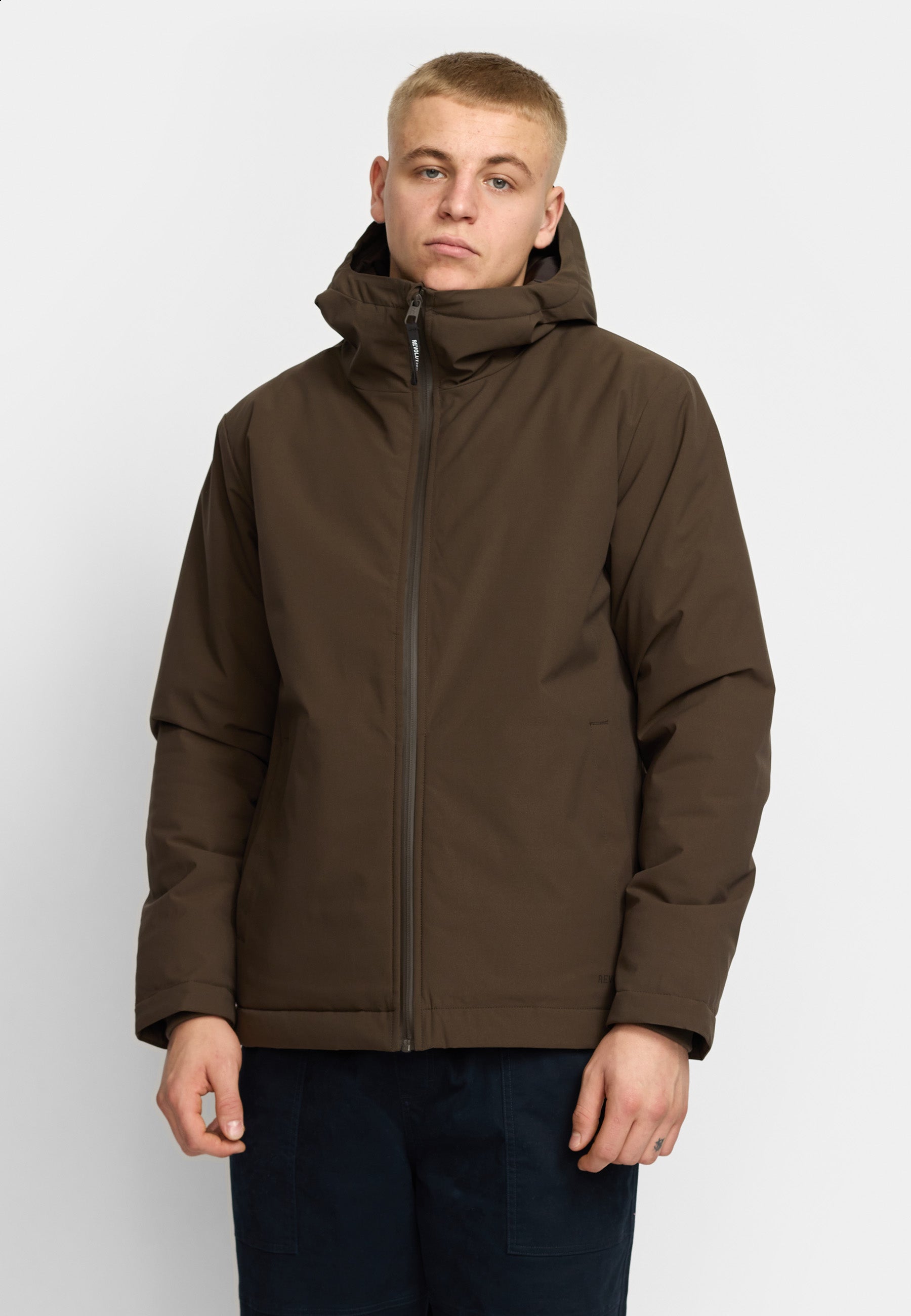 Revolution Padded City Jacket Winter Outerwear Darkbrown