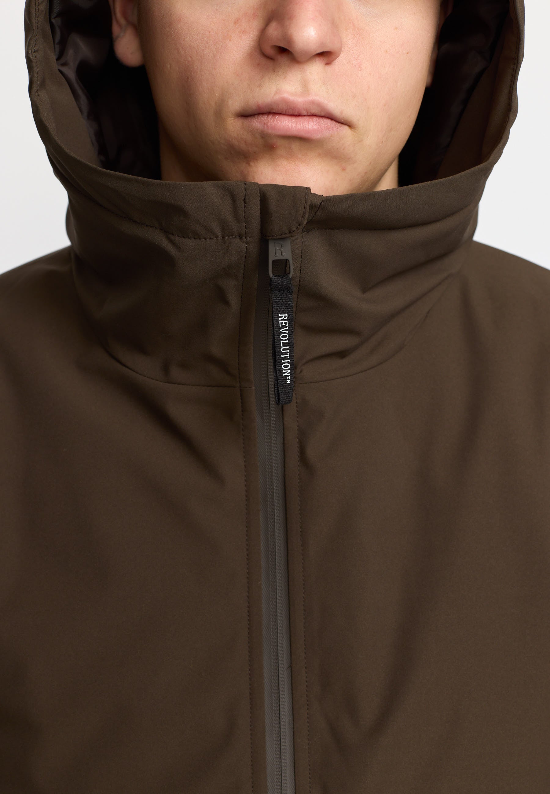Revolution Padded City Jacket Winter Outerwear Darkbrown